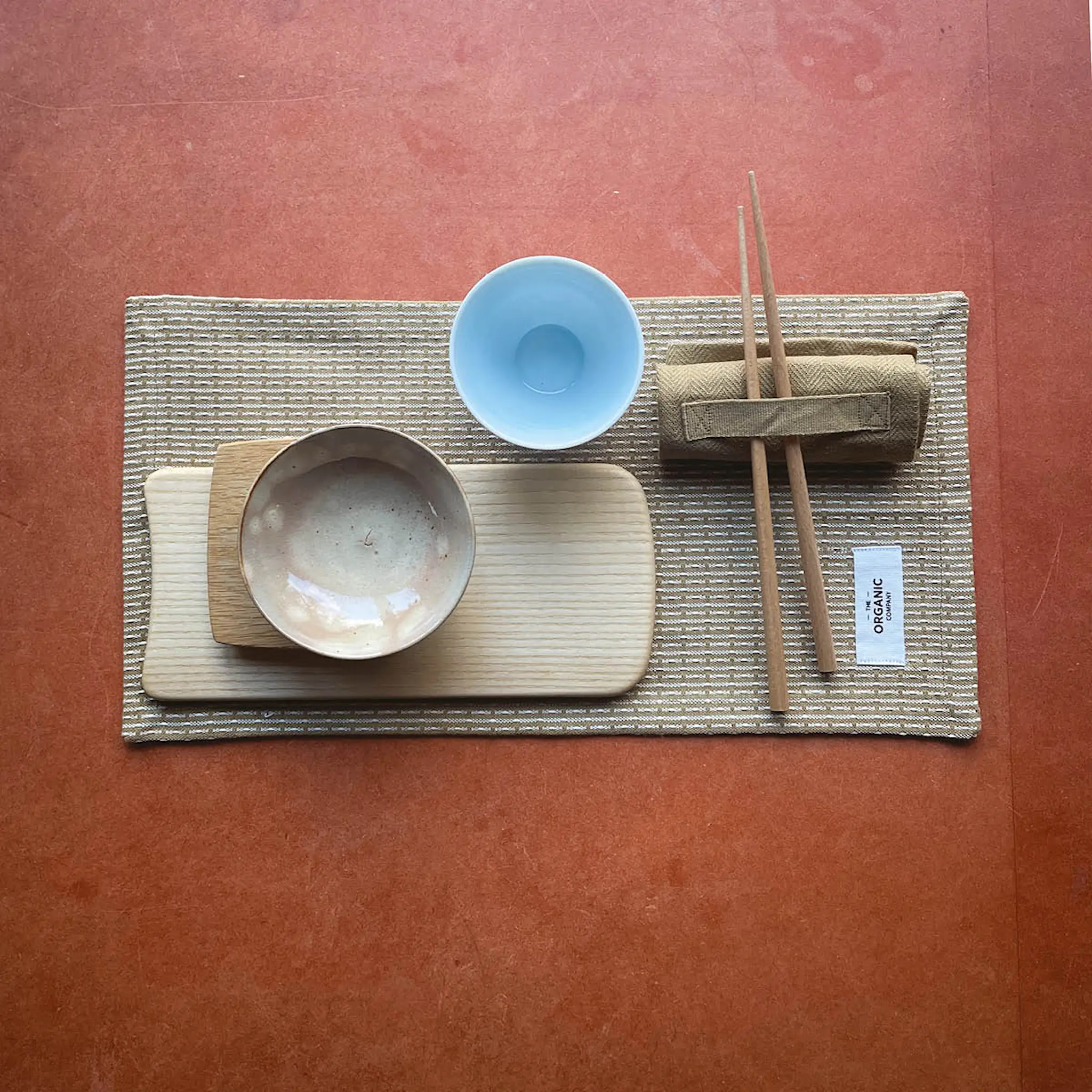 The Organic Company Servett i bomull 20x20 cm 4-pack khaki