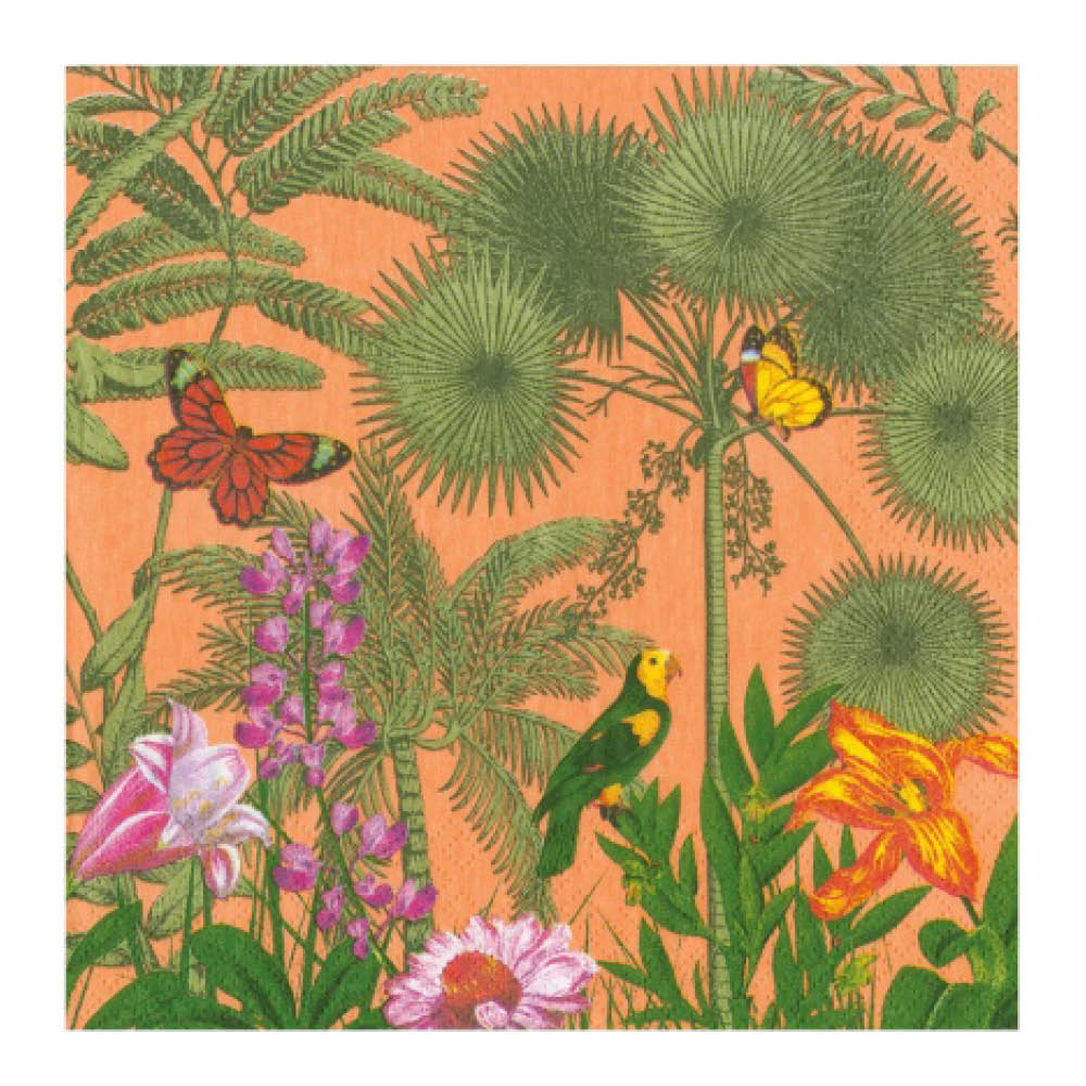 Caspari Paradise Garden servett 33x33 cm 20-pack melon