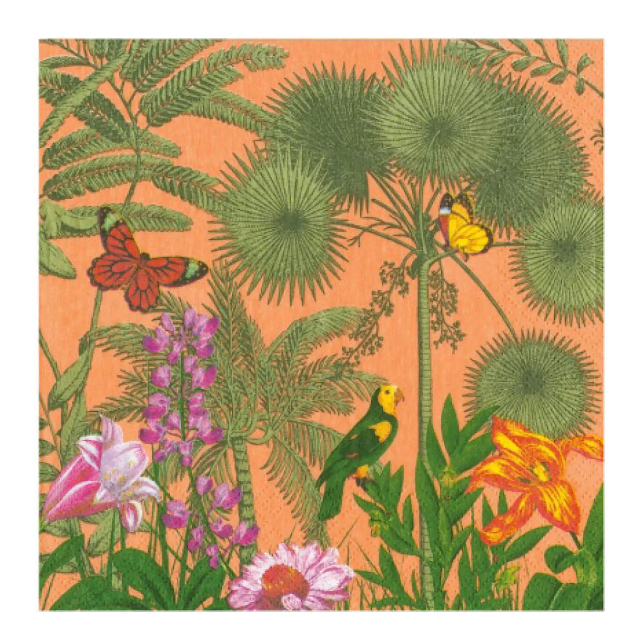 Caspari Paradise Garden servett 33x33 cm 20-pack melon