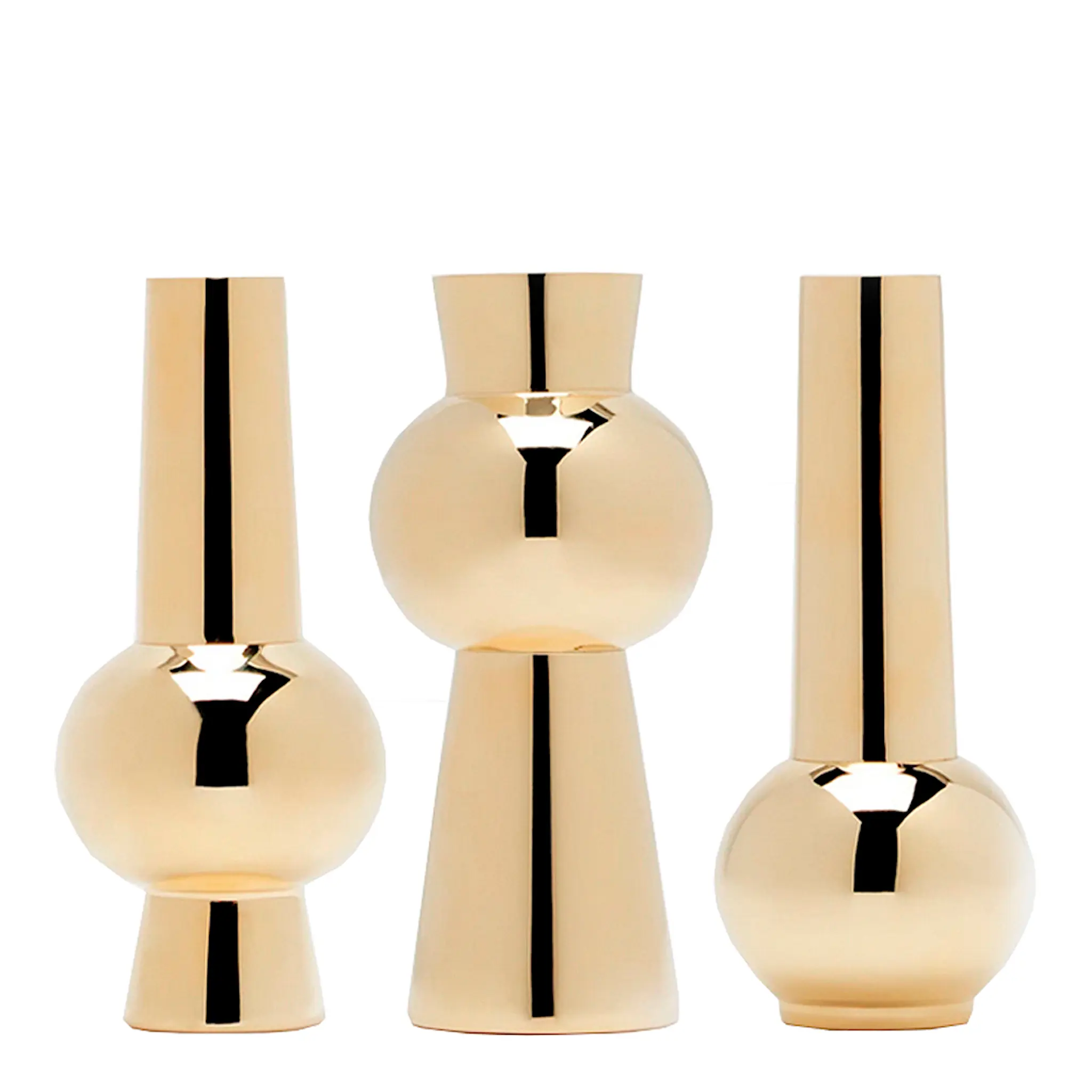 Skultuna Bead vase sett 3 deler messing