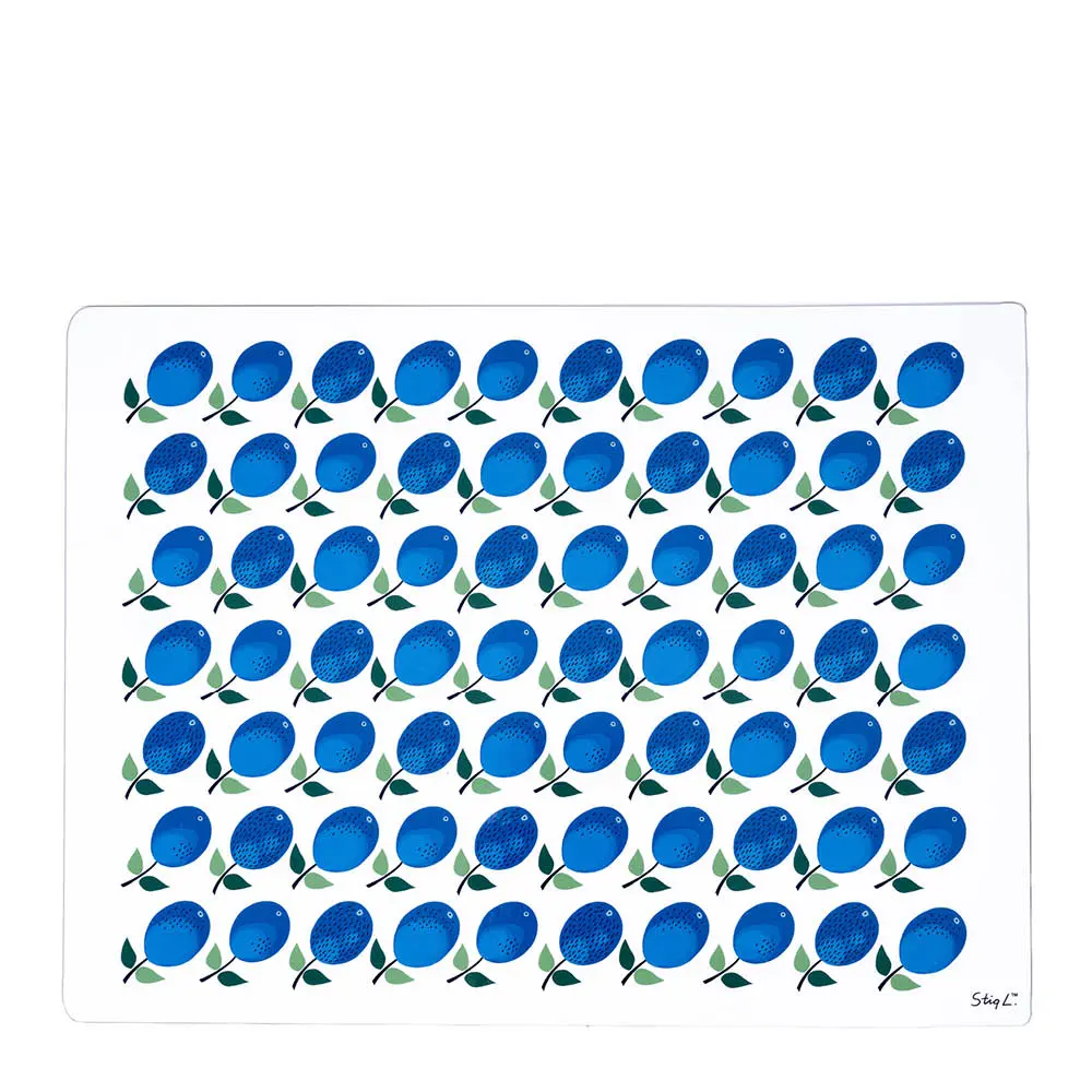 Prunus bordbrikke 40x30 cm blå plommer