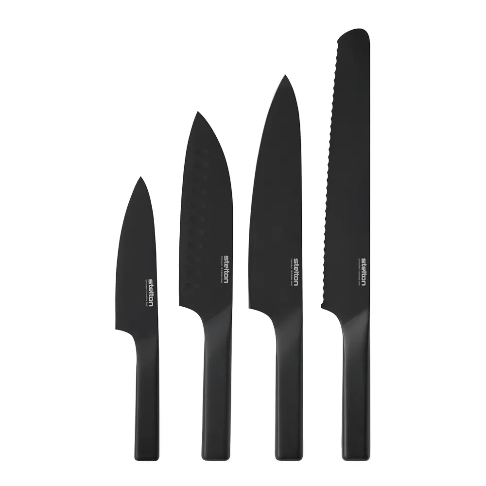 Pure Black Veitsisetti 4 osaa Musta