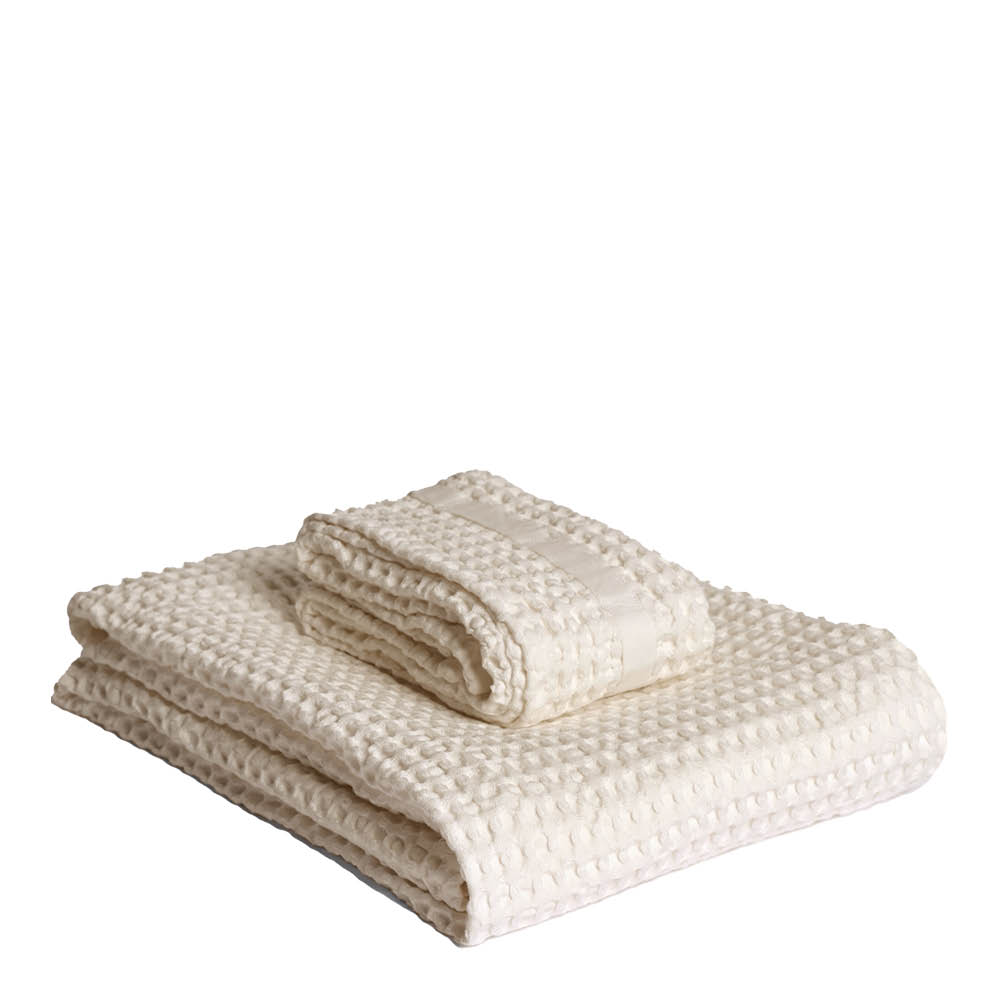 The Organic Company Big Waffle set med handduk och badlakan stone