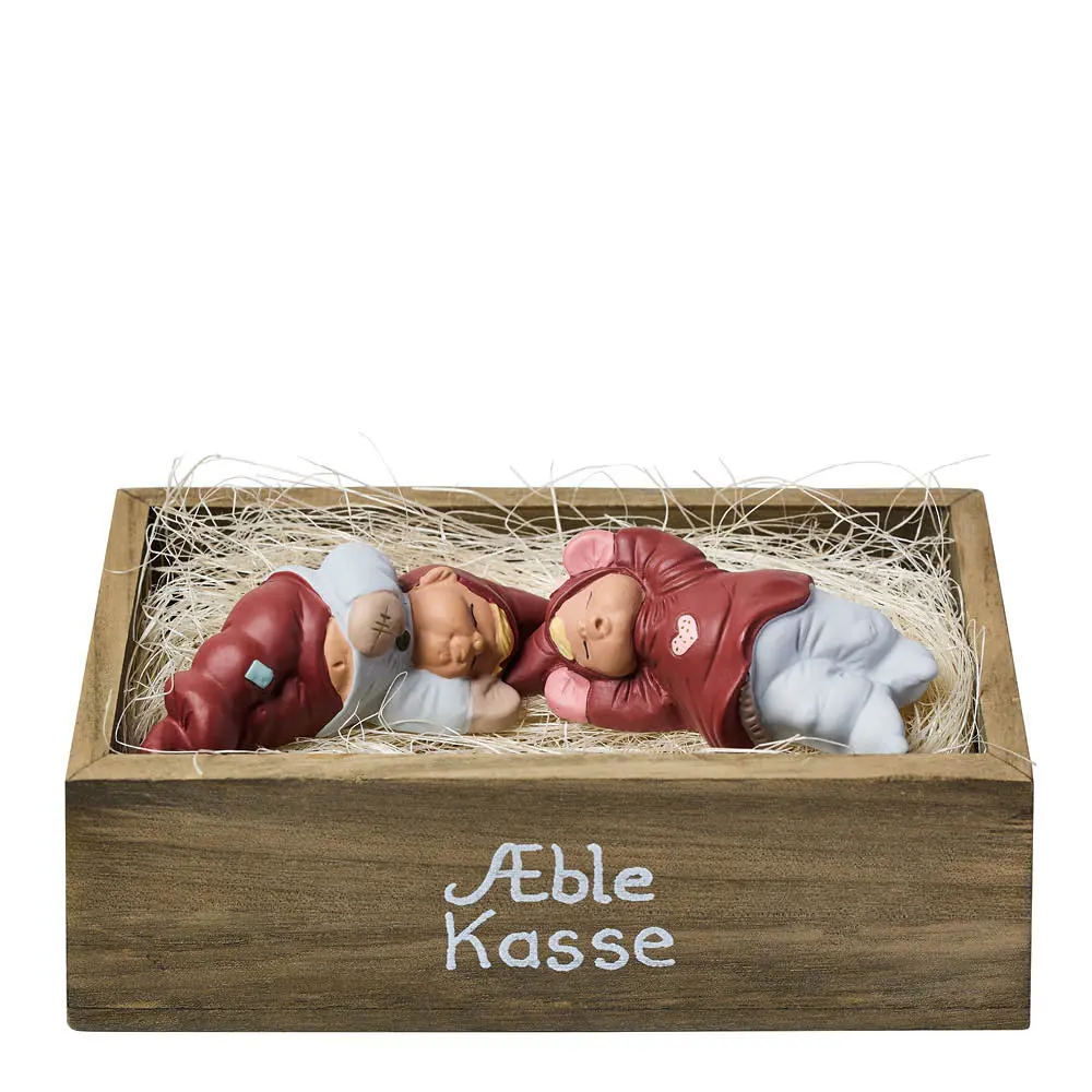 Tontut Adam & Annika puulaatikossa 13,5 cm