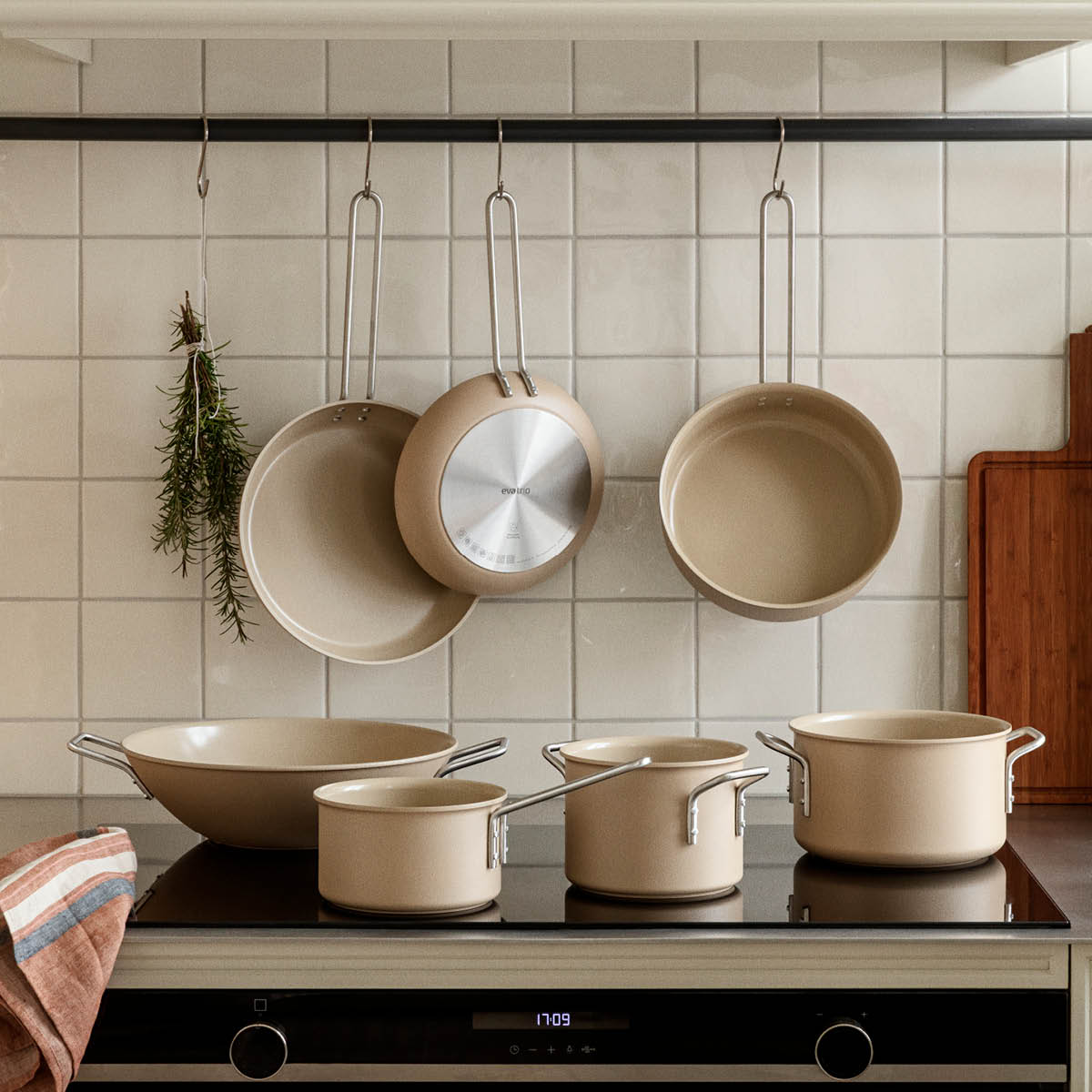 Eva Trio Beige Line kattilasetti 3 osaa 1,8/2,5/3,8 L keraaminen