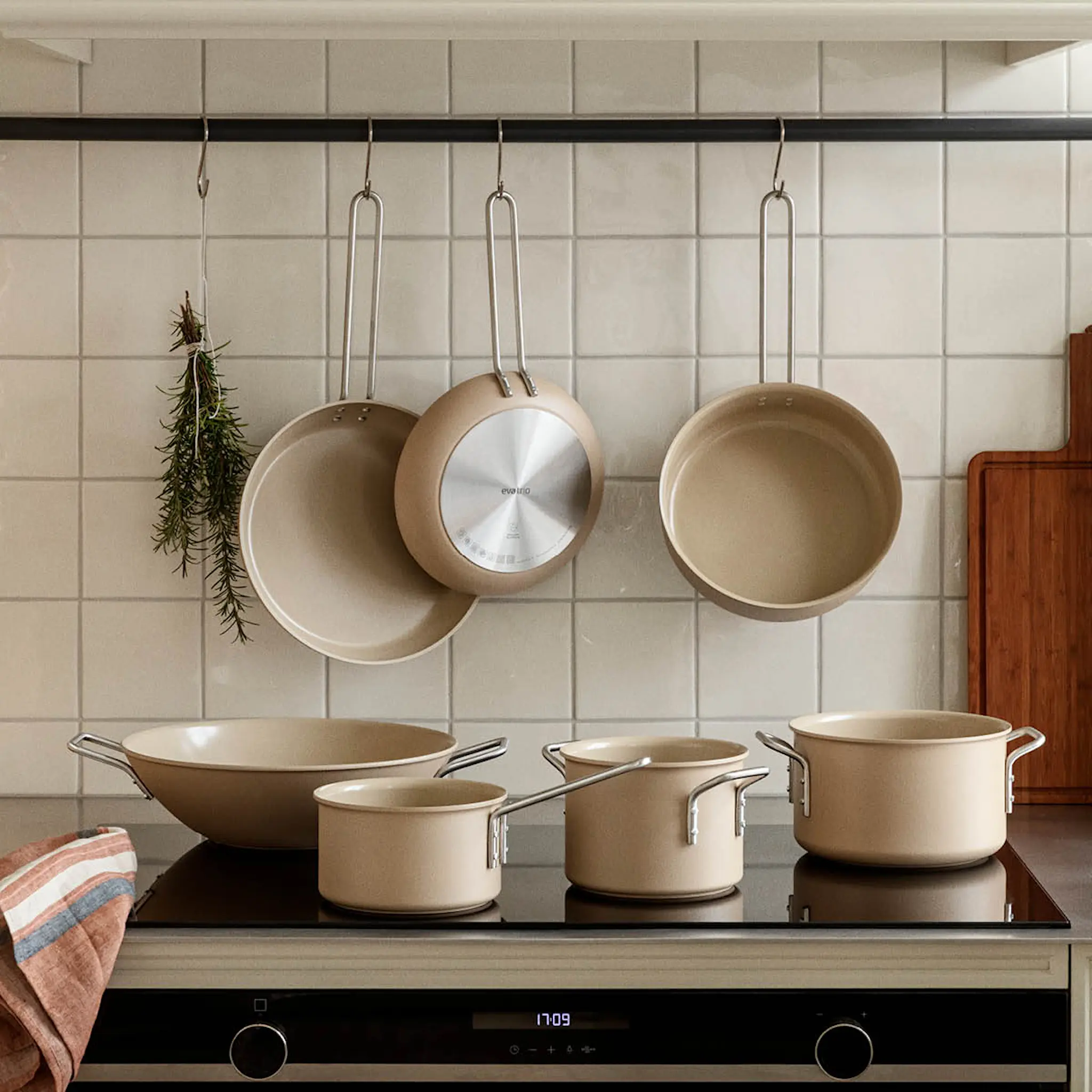 Eva Trio Beige Line kattilasetti 3 osaa 1,8/2,5/3,8 L keraaminen