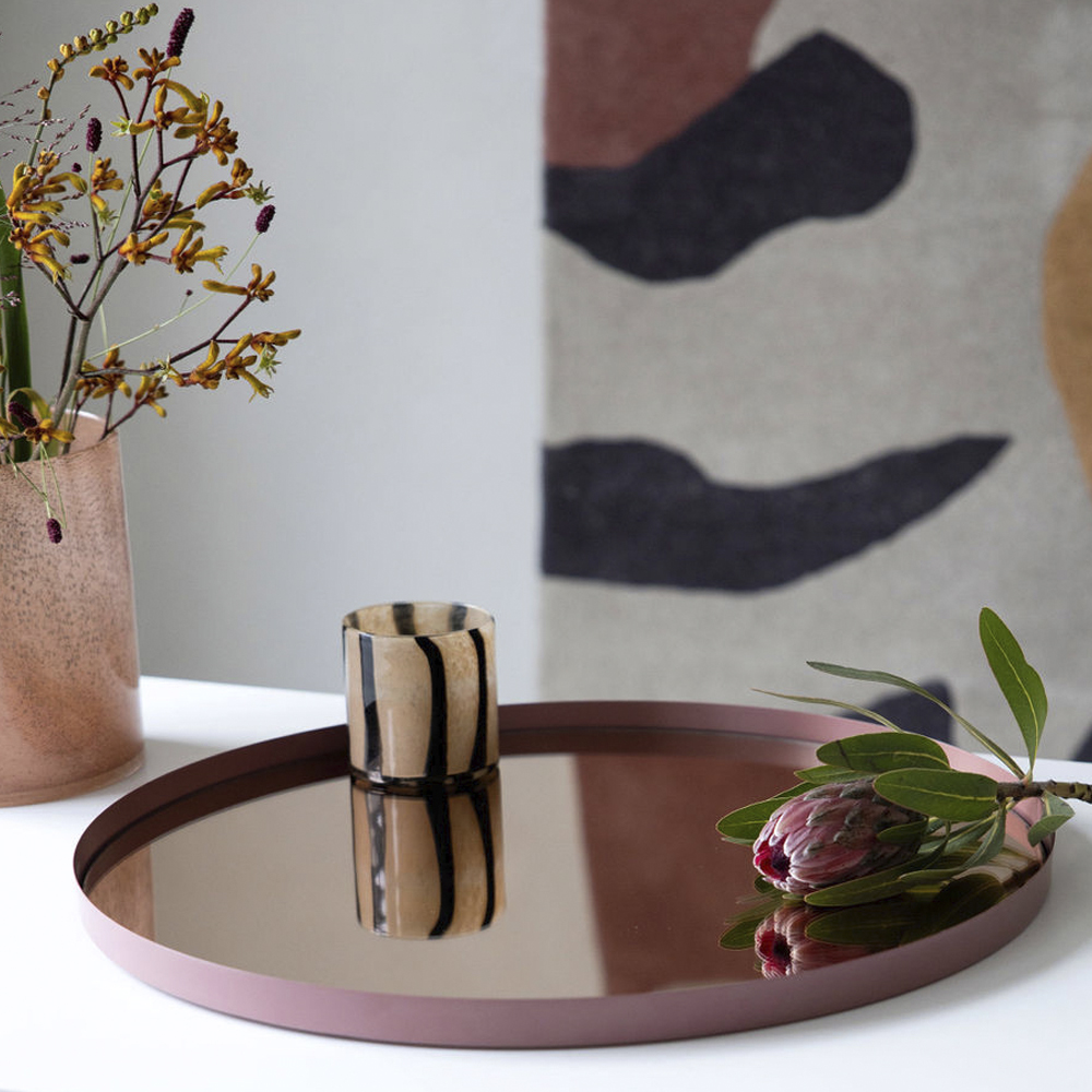 ByOn Calore lyslykt 10x10 cm beige/svart stripe