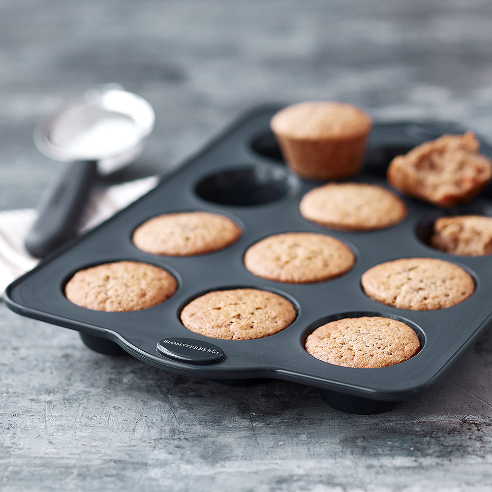 Blomsterberg Silikoninen muffinssivuoka 12 kpl Harmaa