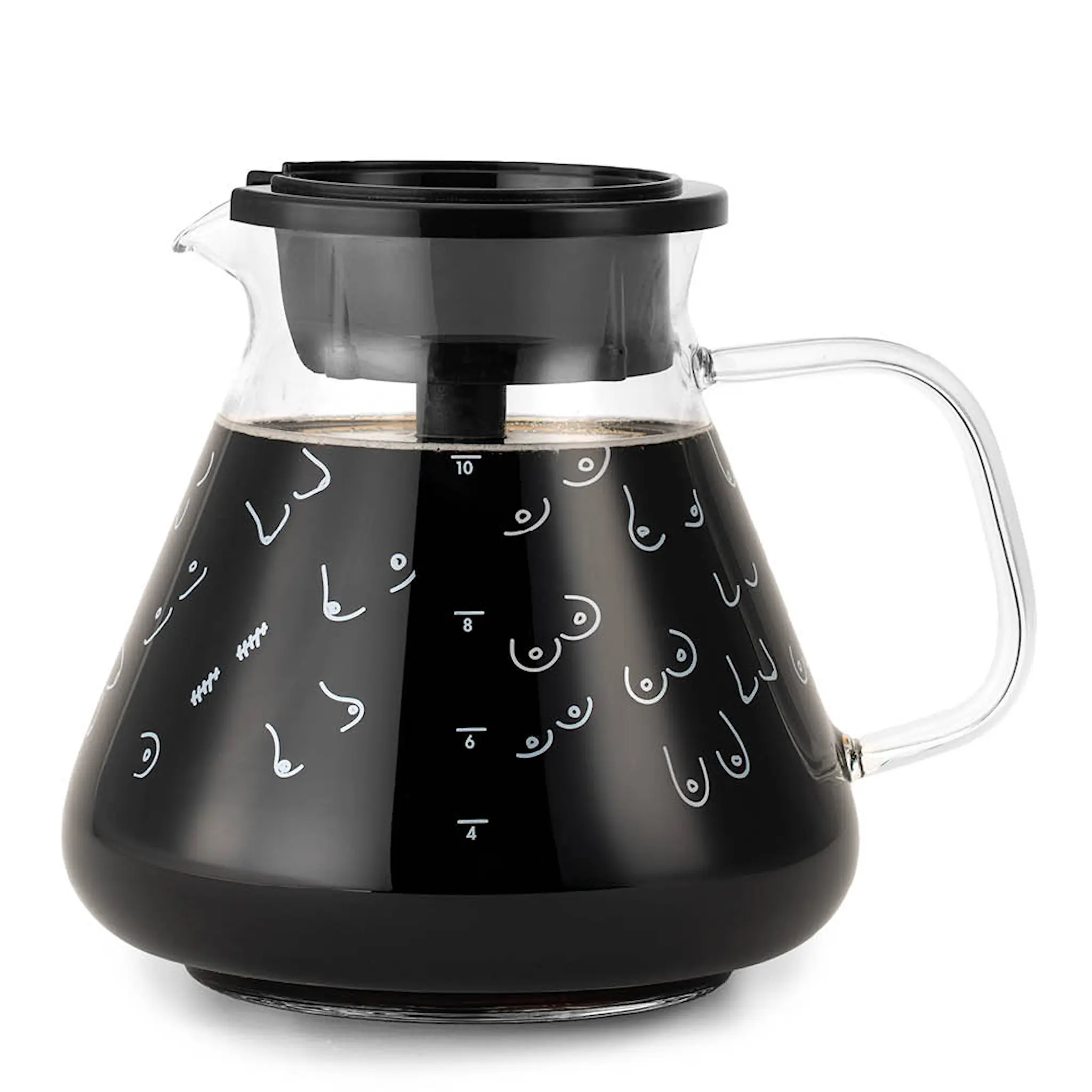 OBH Nordica Roosa Nauha Lasikannu 1,25 L Blooming kahvikeittimeen, Rintakuvio