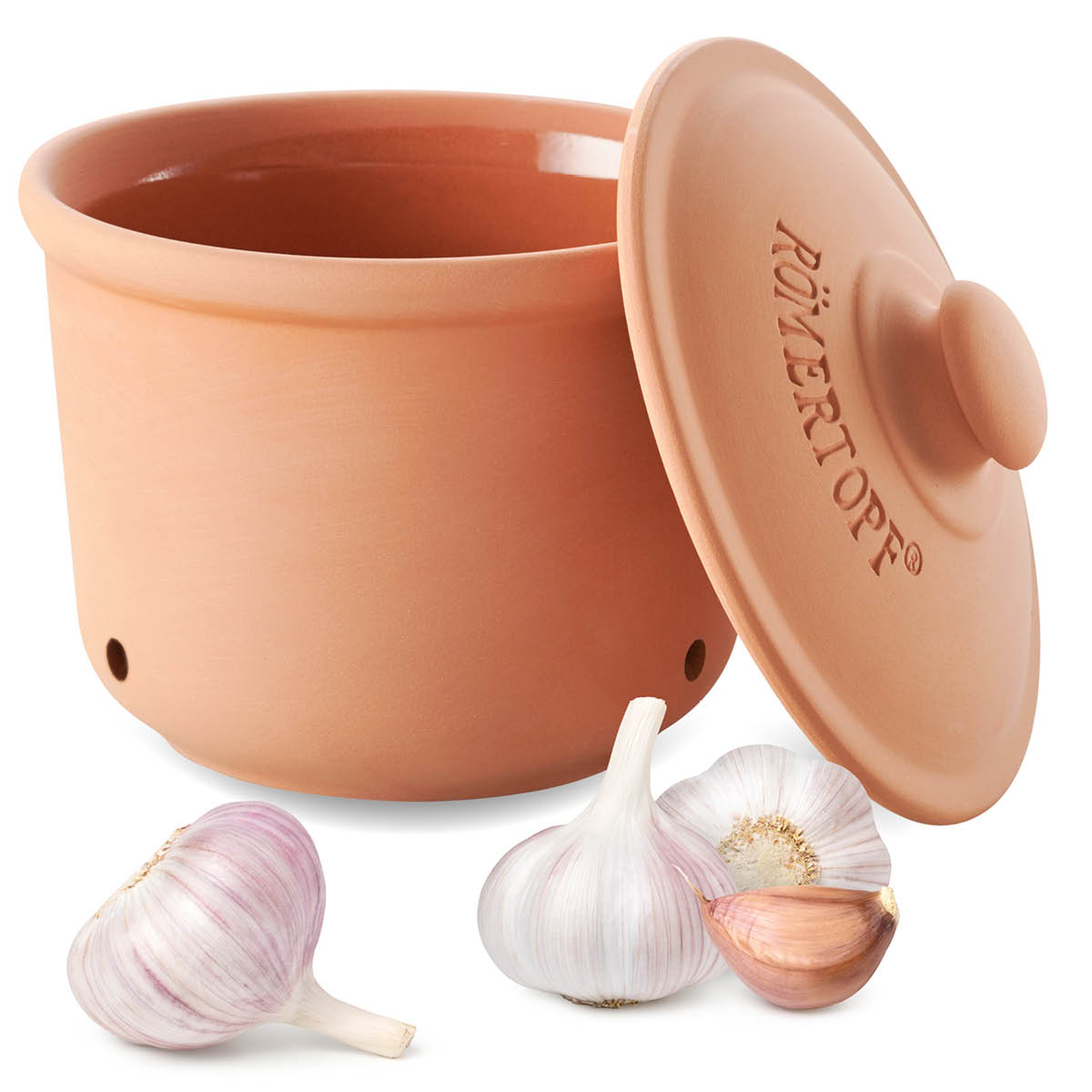 Römertopf Hvitløkskrukke Ø12,5 terracotta