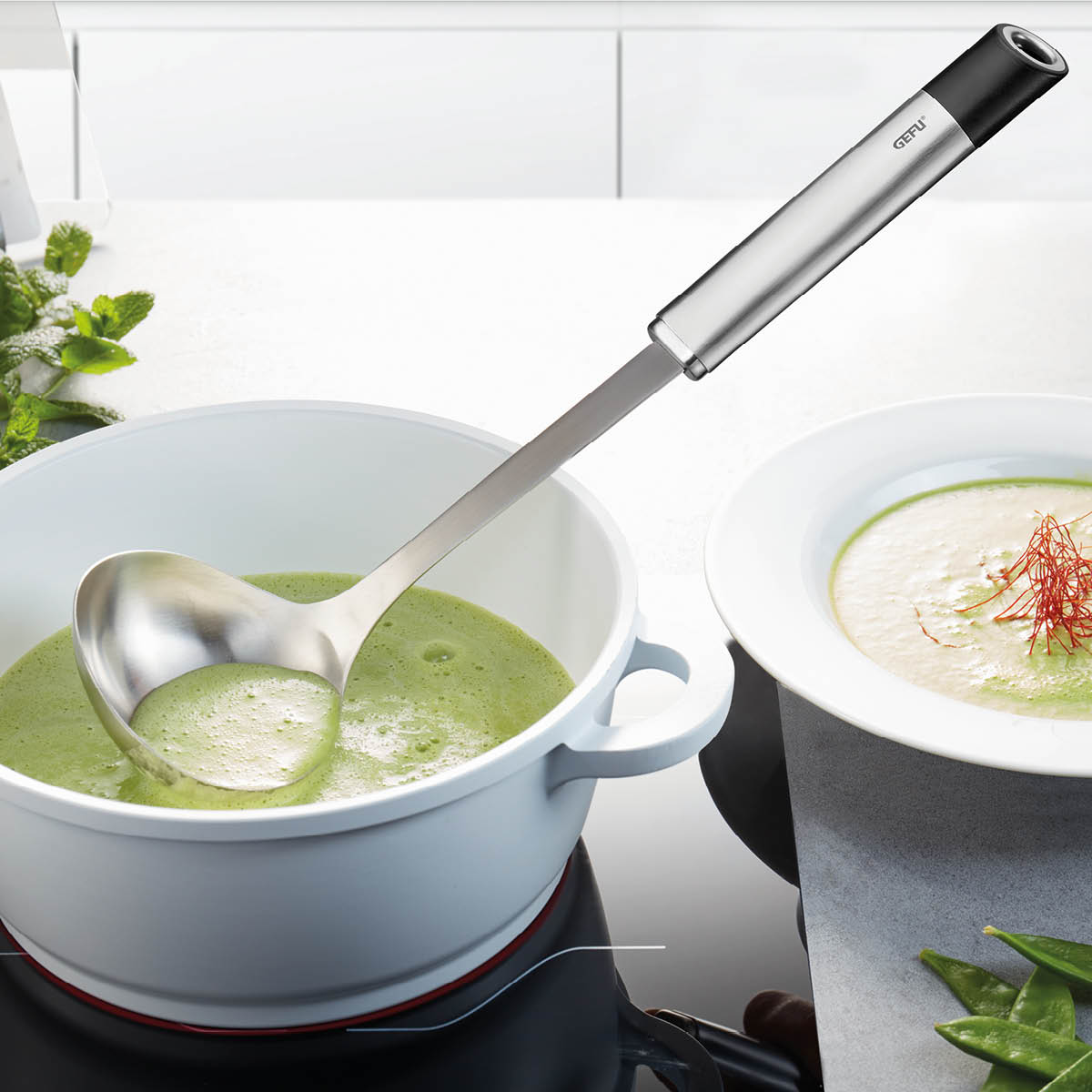 Gefu Primeline slev 34,2 cm stål/svart