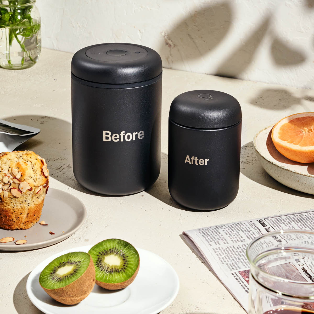 Fellow Atmos Vakuum Säilytyspurkki 1,2 L Musta