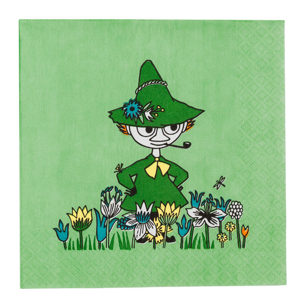 Moomin Arabia - Muumi Servetti Nuuskamuikkunen 33x33 cm 20 kpl Vihreä