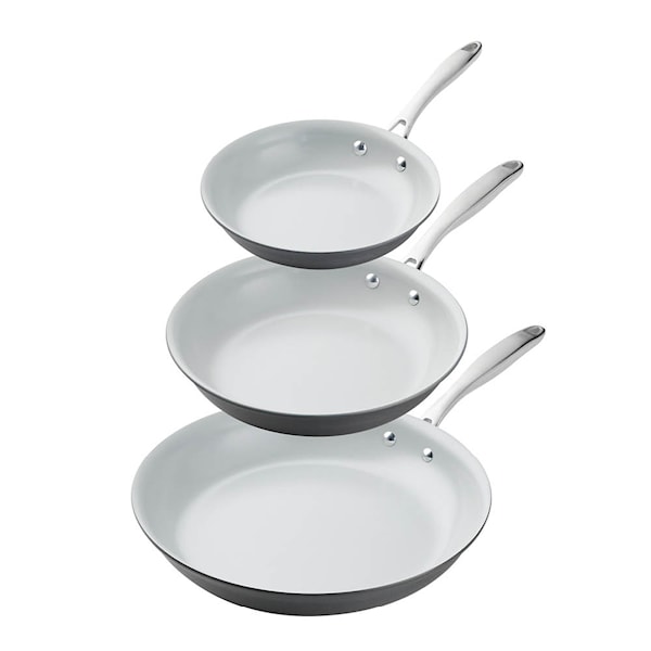 Hard Anodized stekpanneset 3-pack 20 cm + 25 cm + 30 cm grå
