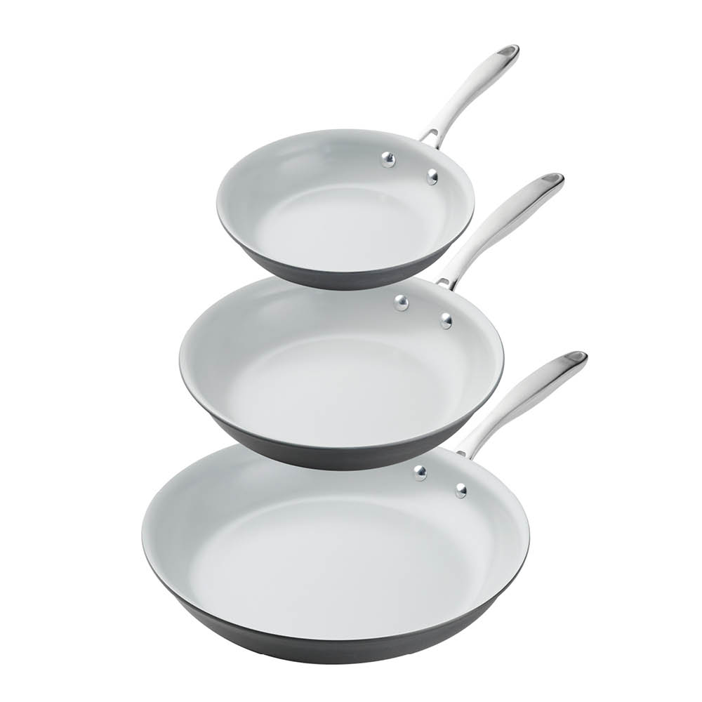 Tramontina Hard Anodized stekepannesett 3 stk 20 cm + 25 cm + 30 cm grå