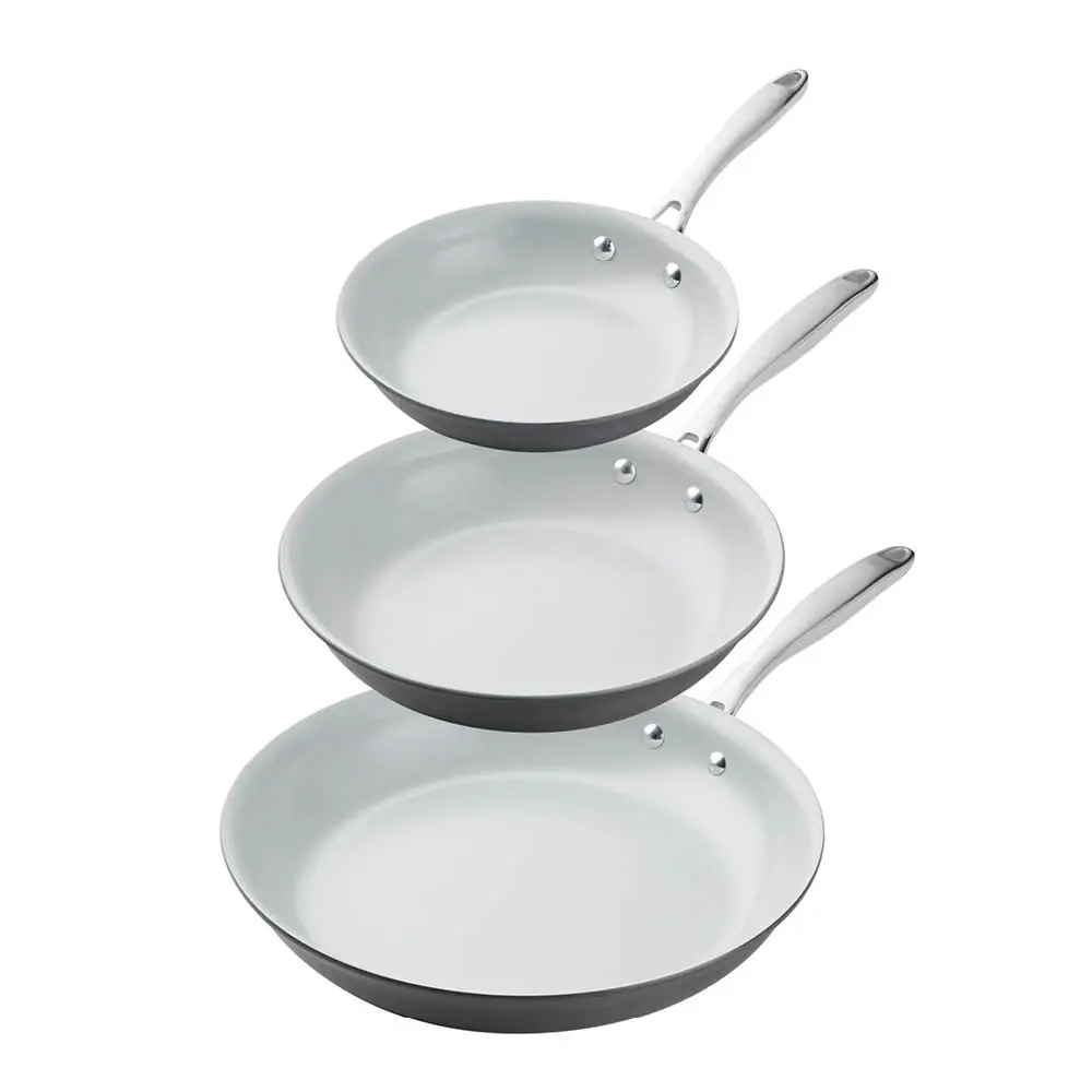 Hard Anodized stekepannesett 3 stk 20 cm + 25 cm + 30 cm grå