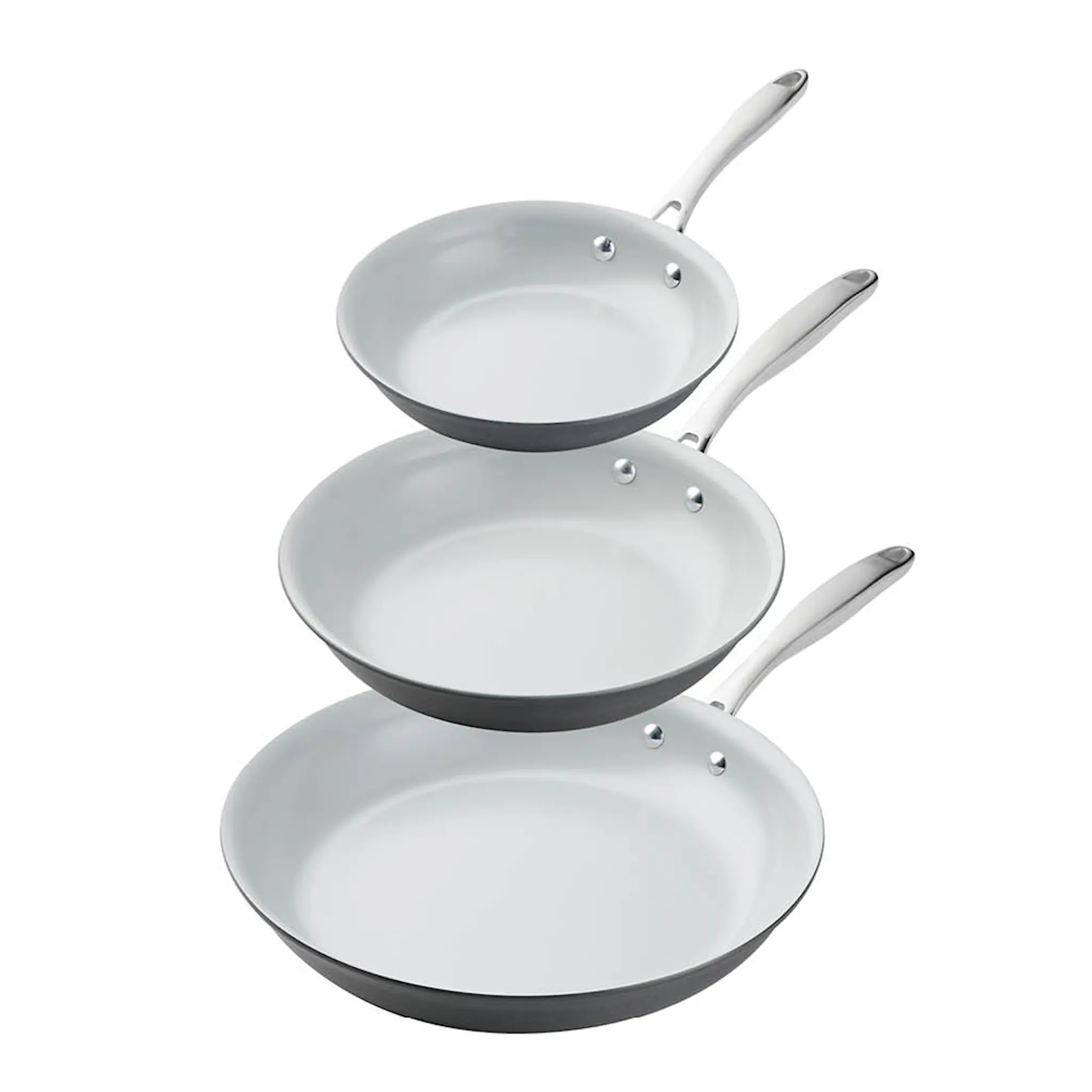 Tramontina Hard Anodized stekepannesett 3 stk 20 cm + 25 cm + 30 cm grå