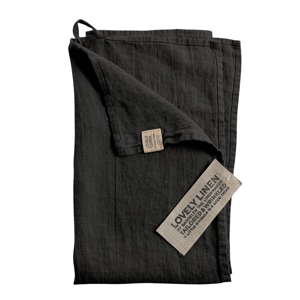 Lovely Linen Lovely kjøkkenhåndkle lin 45x70 cm Dark Grey