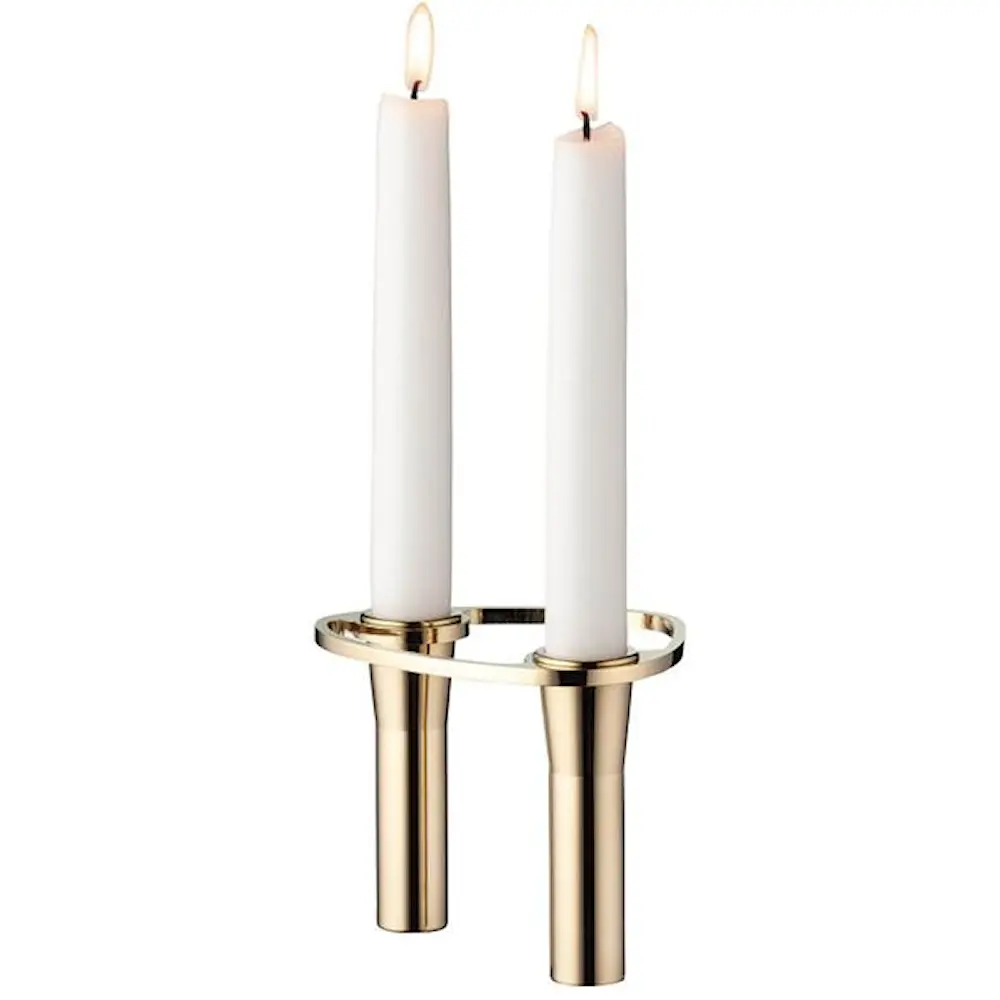 Curve Double Kynttilänjalka 9,9 cm Kulta