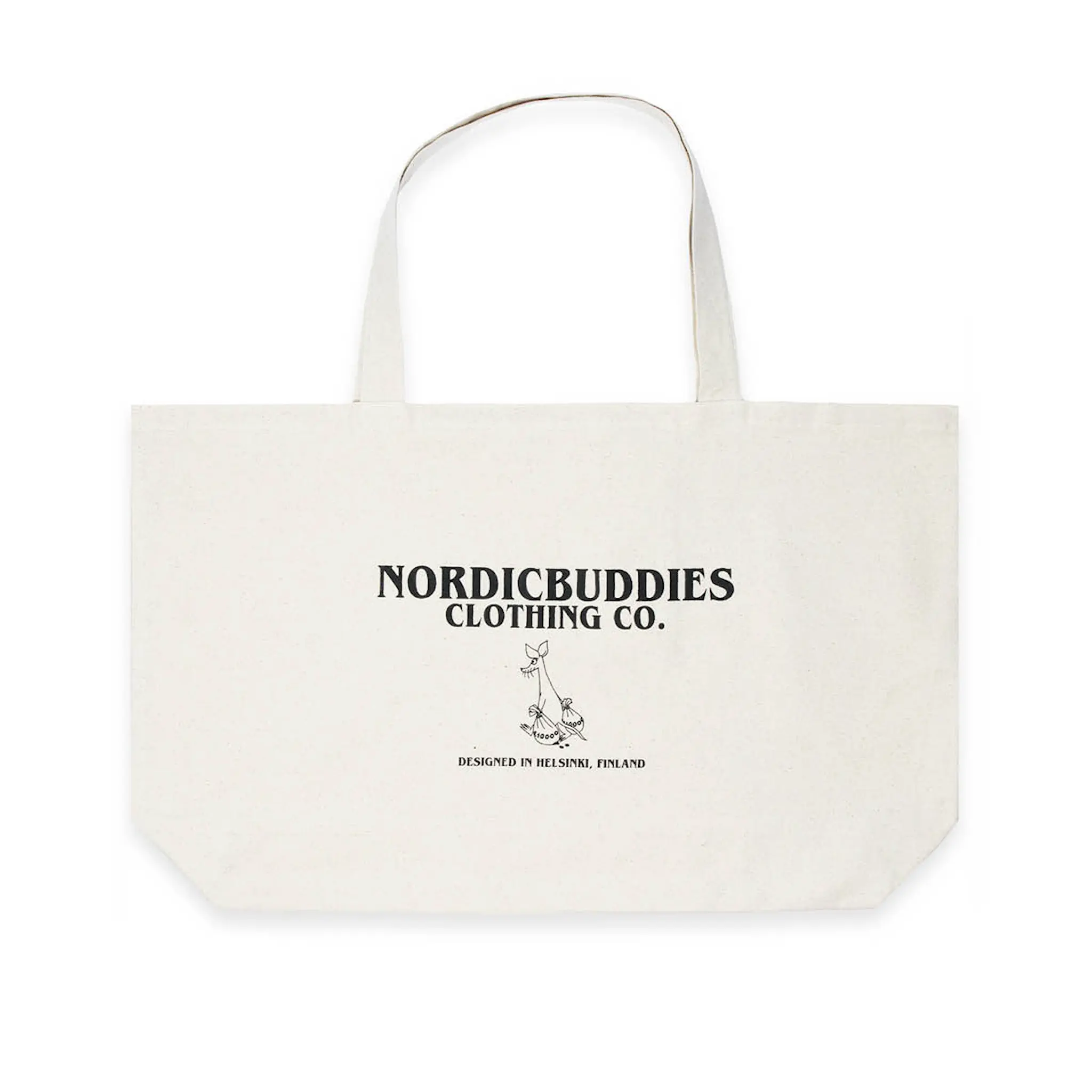 Nordicbuddies Mumin tygväska XL 65x41 cm Sniff beige