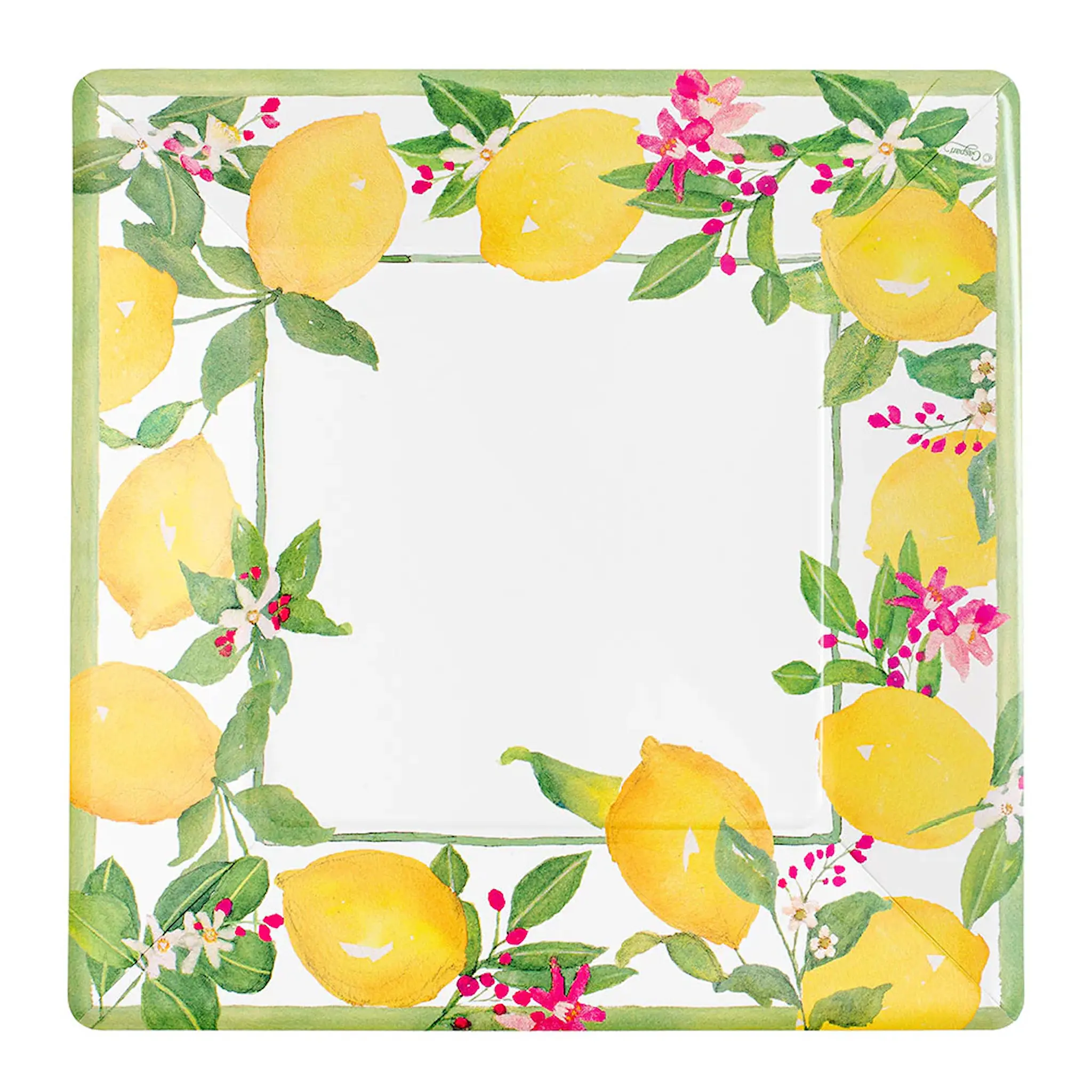 Caspari Limoncello servett 33x33 cm 20-pack gul/vit/grön