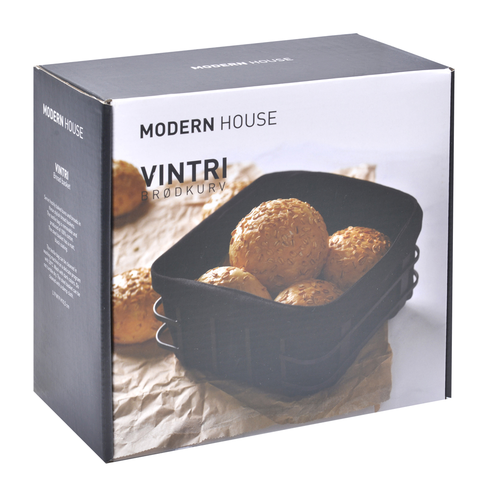 Modern House Lundi brødkurv 19x19 cm svart