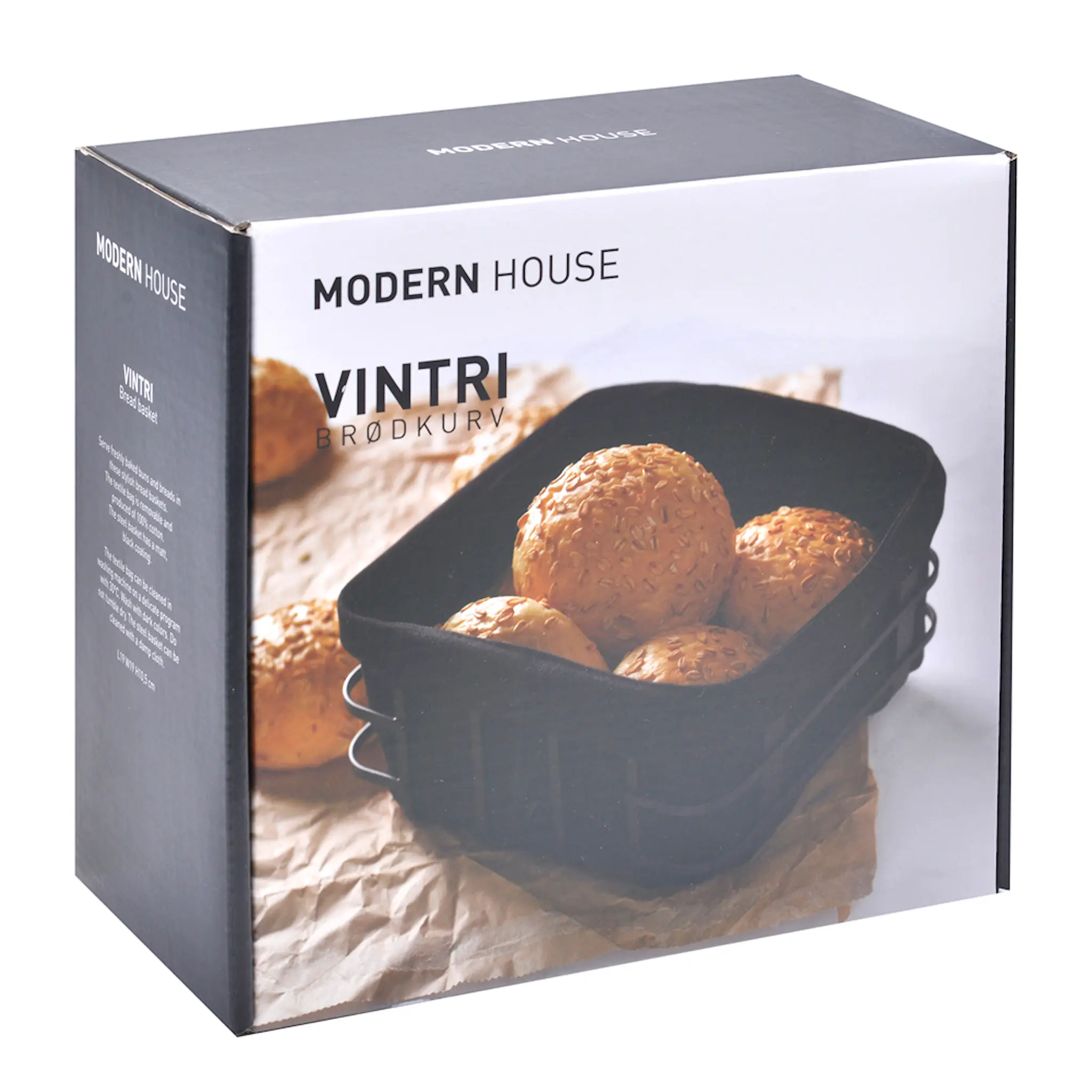 Modern House Lundi brödkorg 19x19 cm svart