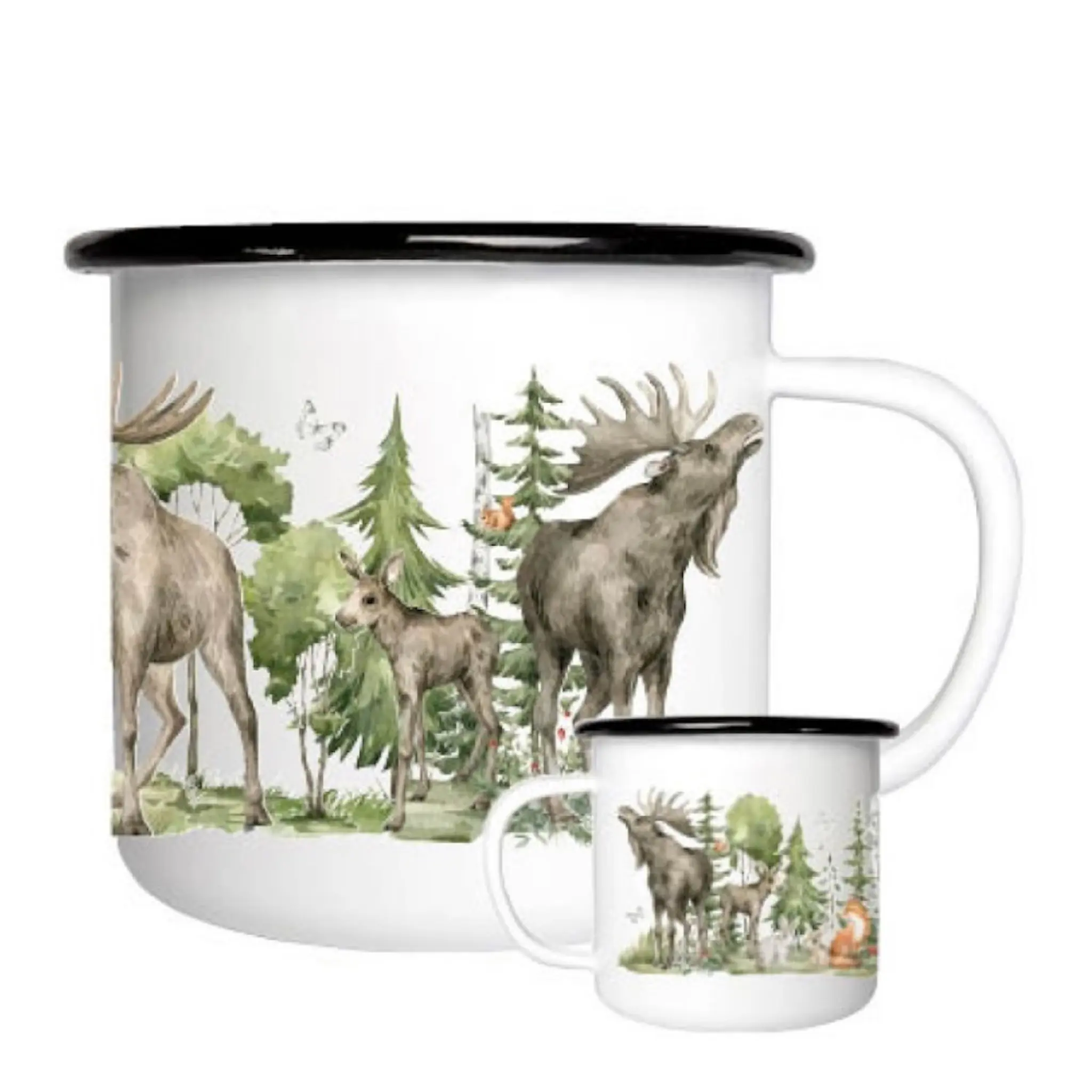 Mellow Design Emaljmugg 35 cl Älg King of the Forest
