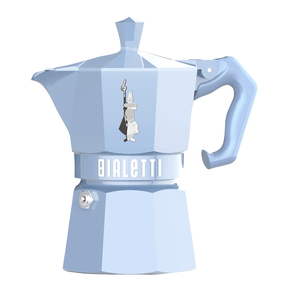 Bialetti - Exclusive Moka Express Mutteripannu 13 cl 3 kuppia Vaaleansininen