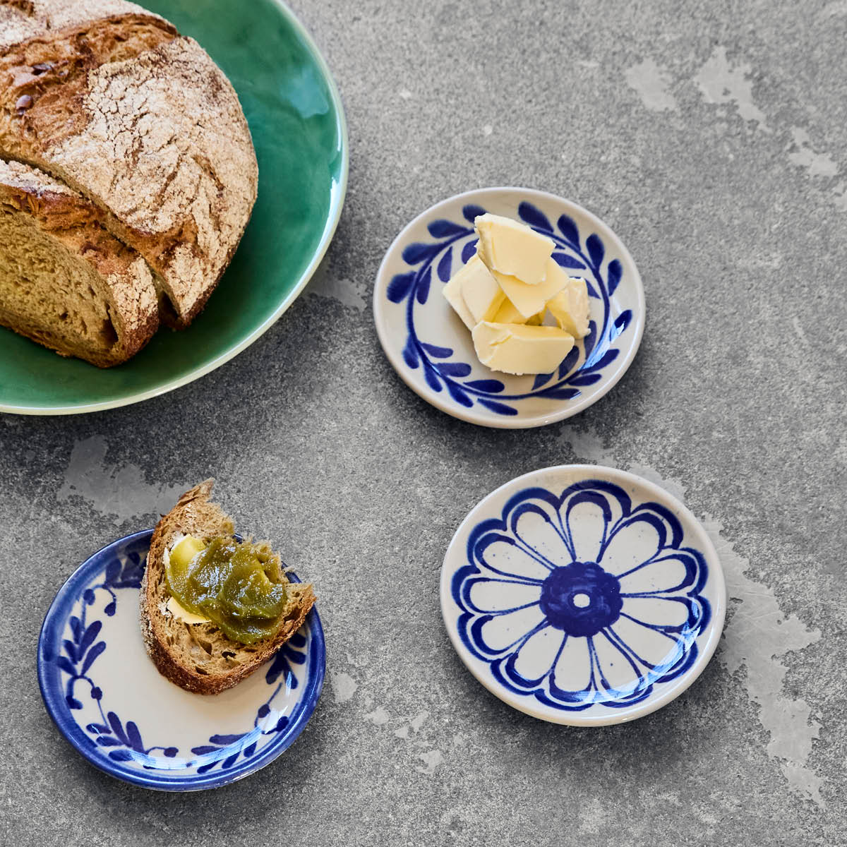 House Doctor Diva assiett 13 cm 3-pack blå/vit