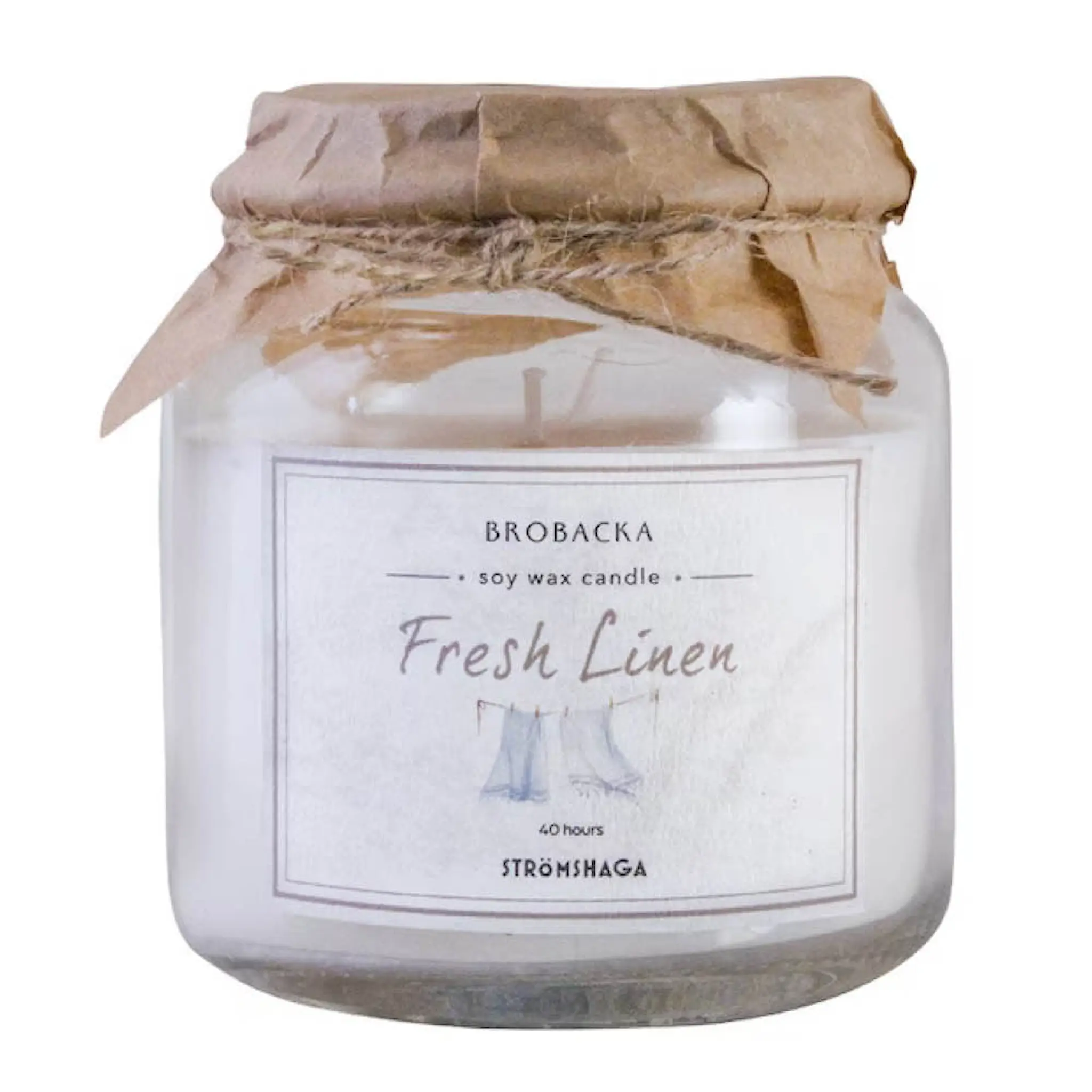 Strömshaga Brobacka Tuoksukynttilä 10 cm Fresh Linen