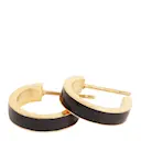 Steel - Enamel Coll örhängen 20 mm svart/guld