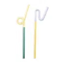 Rainbow sugrör i glas 19 cm 2-pack flerfärgade