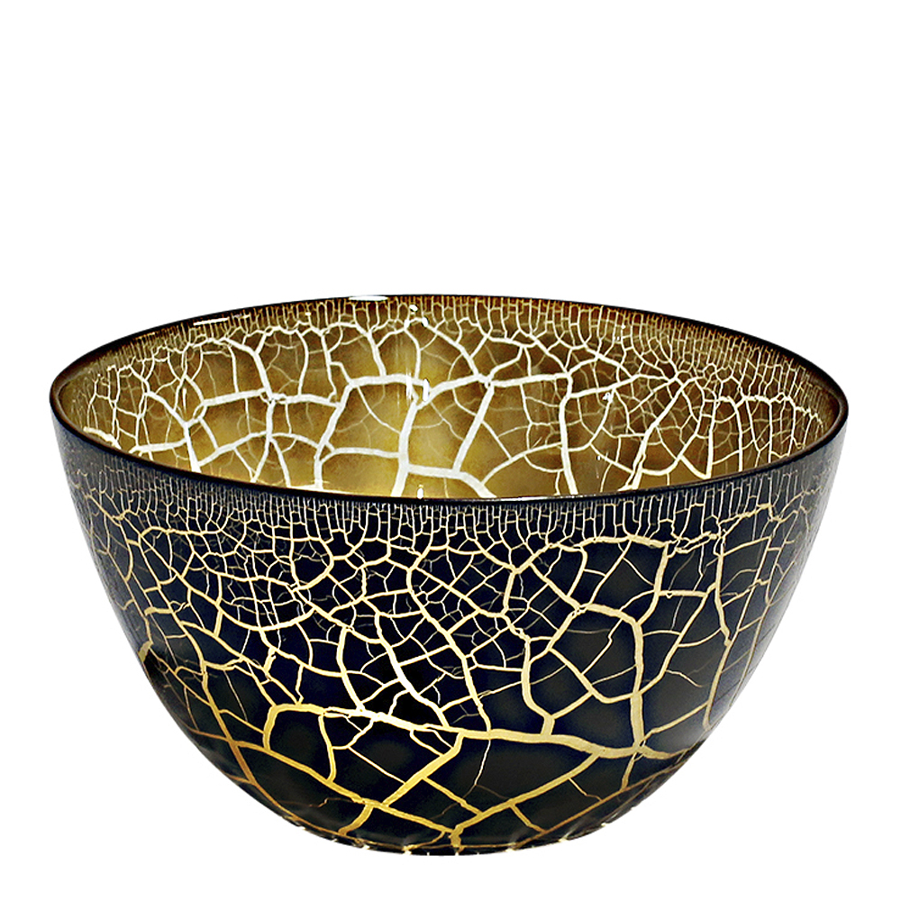 Nybro Crystal Croco Skål 17 cm Svart/Guld