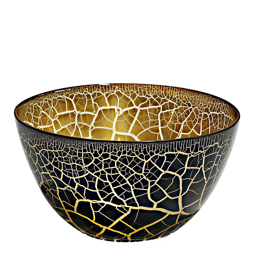 Croco skål 17 cm svart/gull
