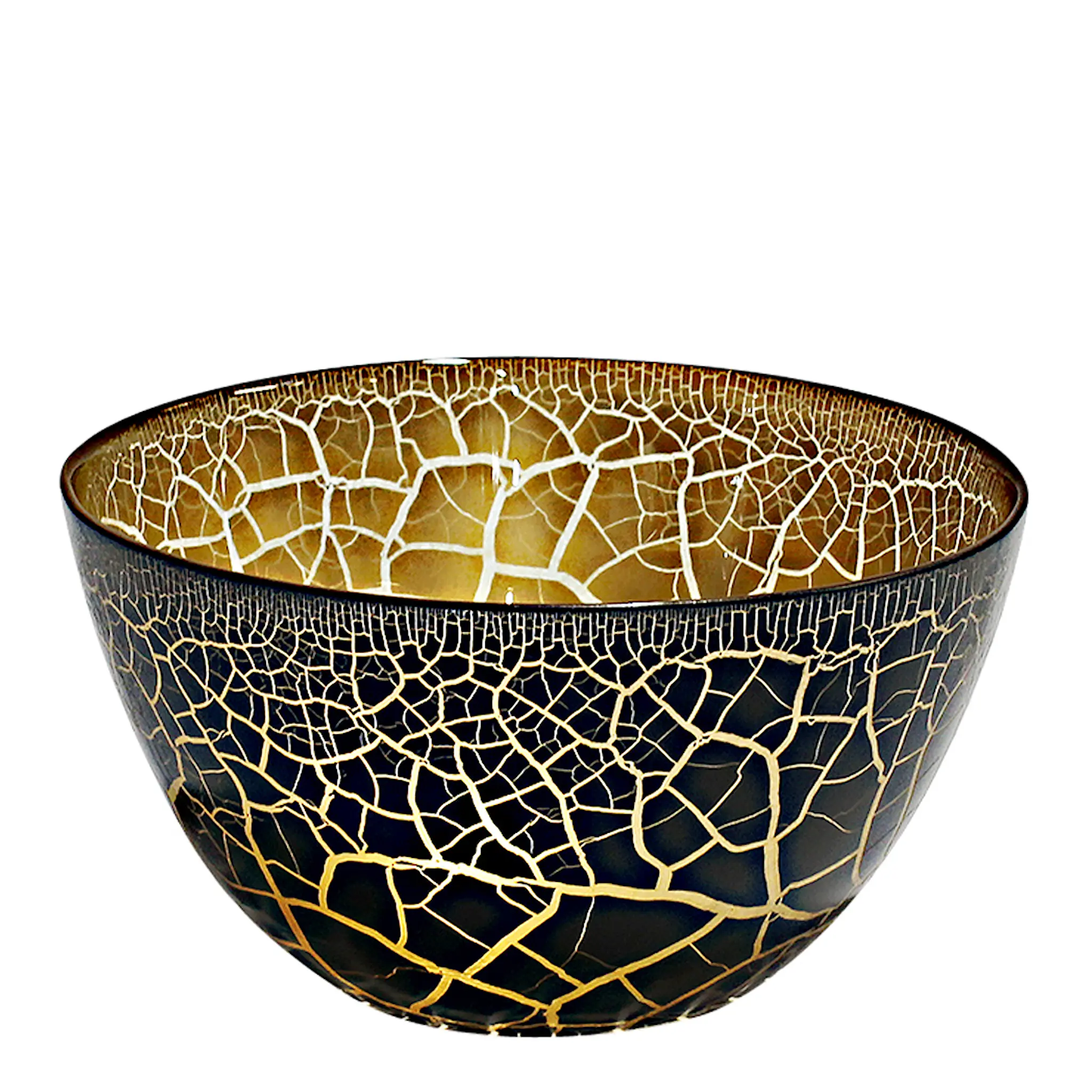 Nybro Crystal Croco Skål 17 cm Svart/Guld