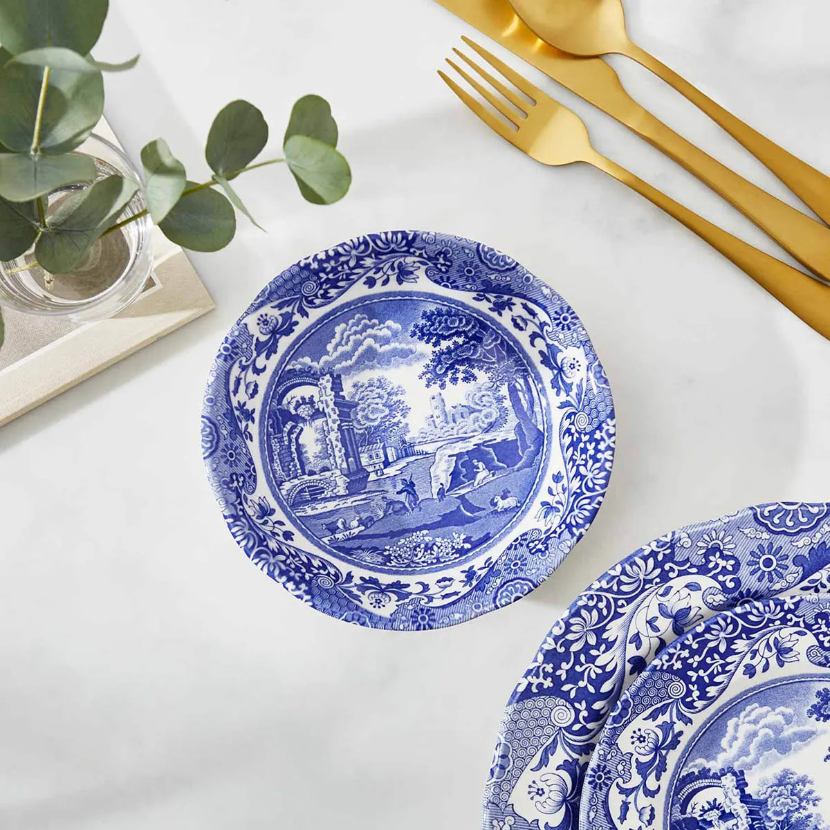 Spode Blue Italian frokostbolle 16 cm blå/hvit