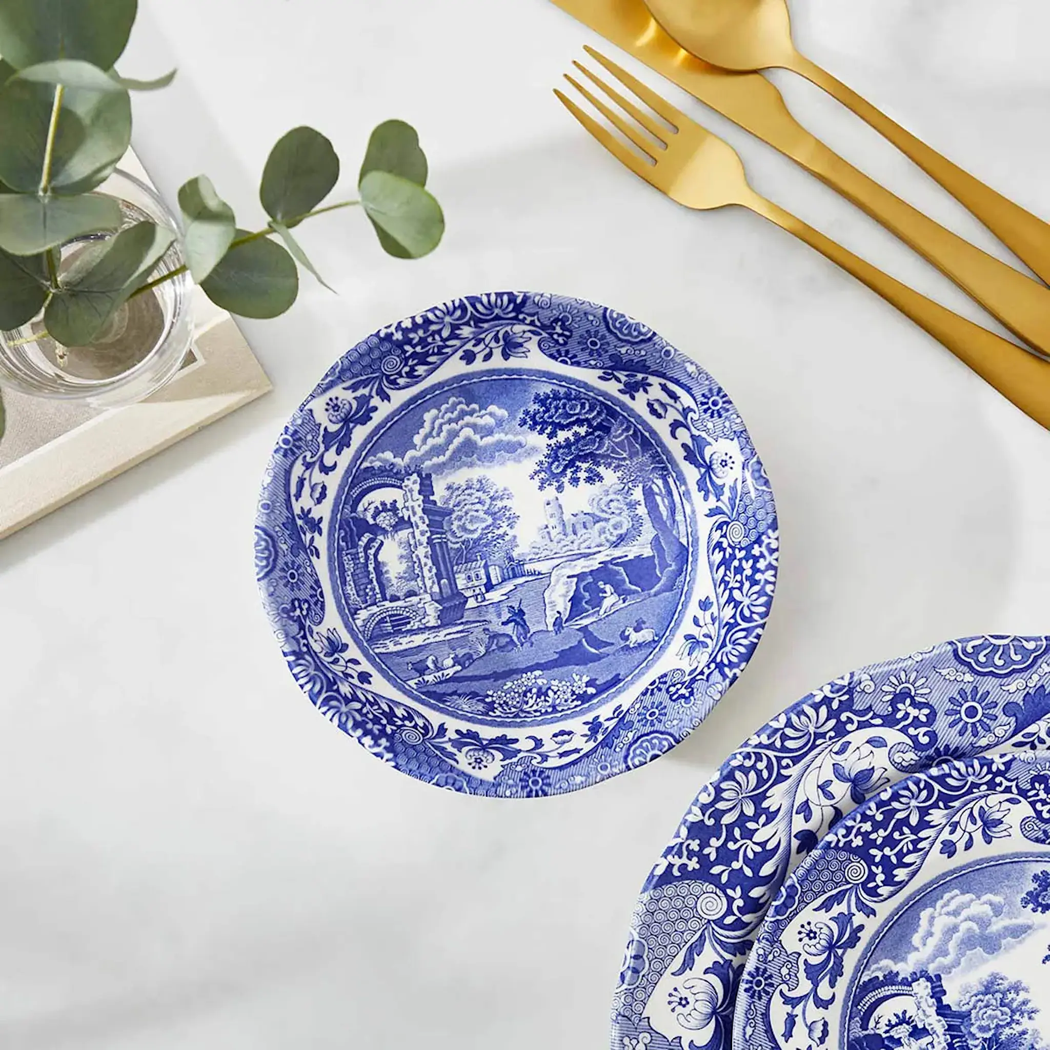 Spode Blue Italian frukostskål 16 cm blå/vit