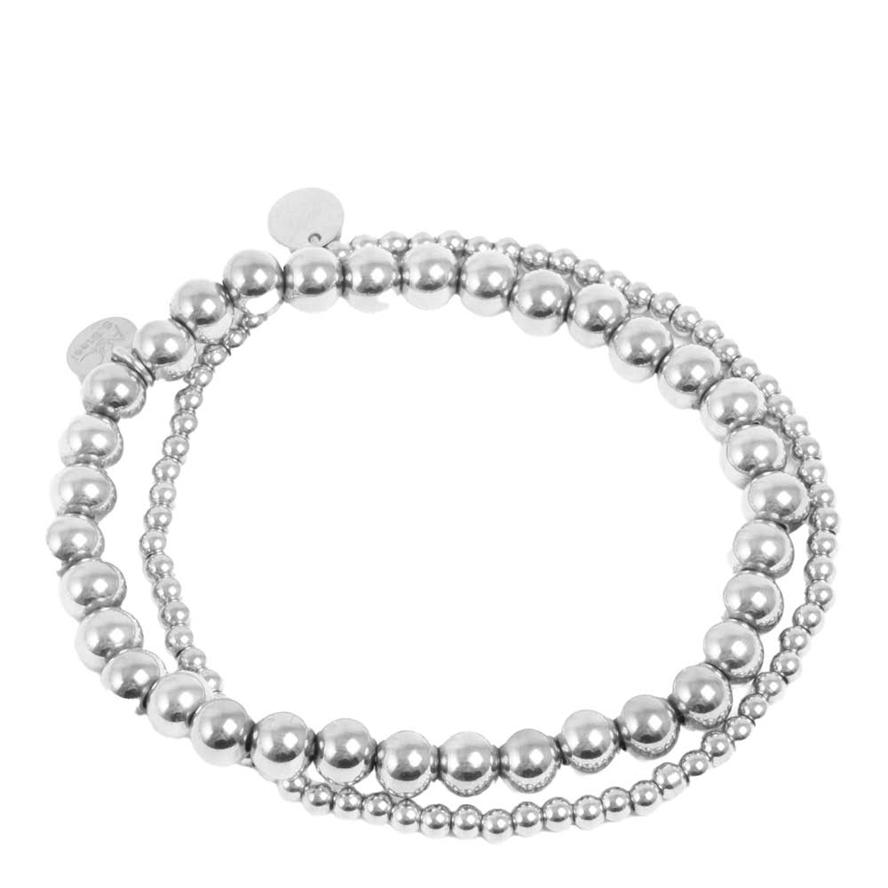 A&C Oslo AS Steel - Essentials armband dubbla med kulor silver