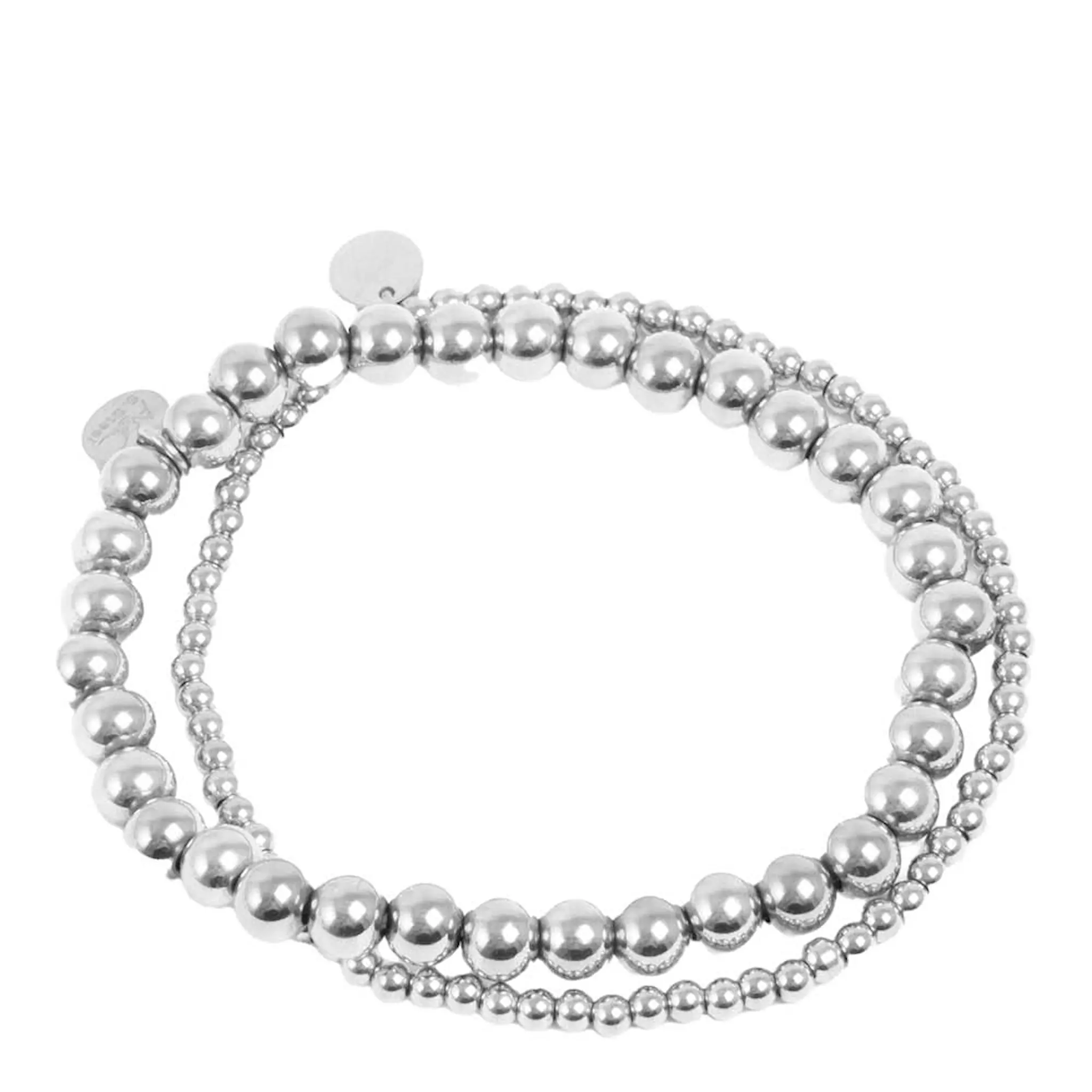 A&C Oslo AS Steel - Essentials armband dubbla med kulor silver