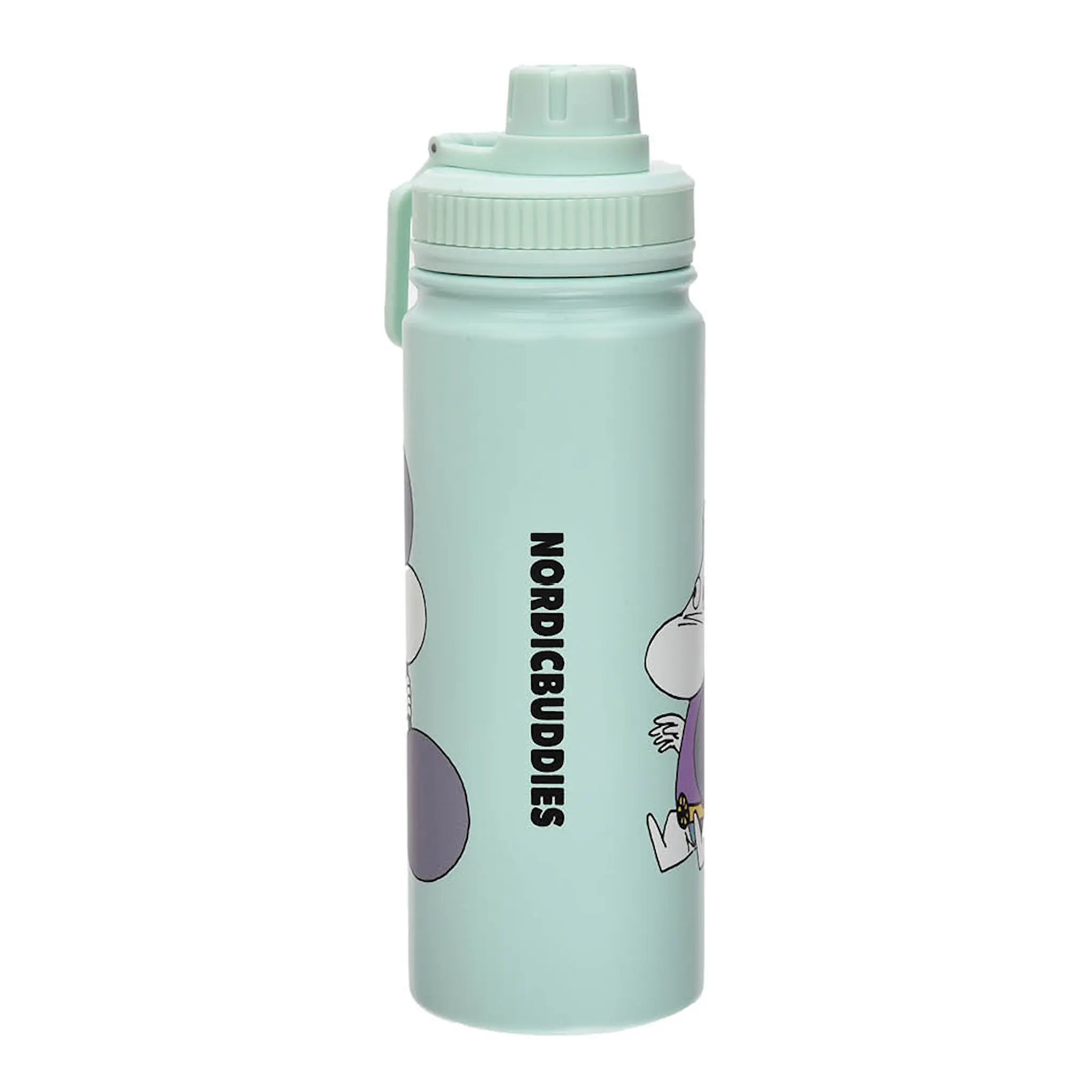 Nordicbuddies Mumin termosflaska 0,55 L Mumintrollet tränar ljusblå