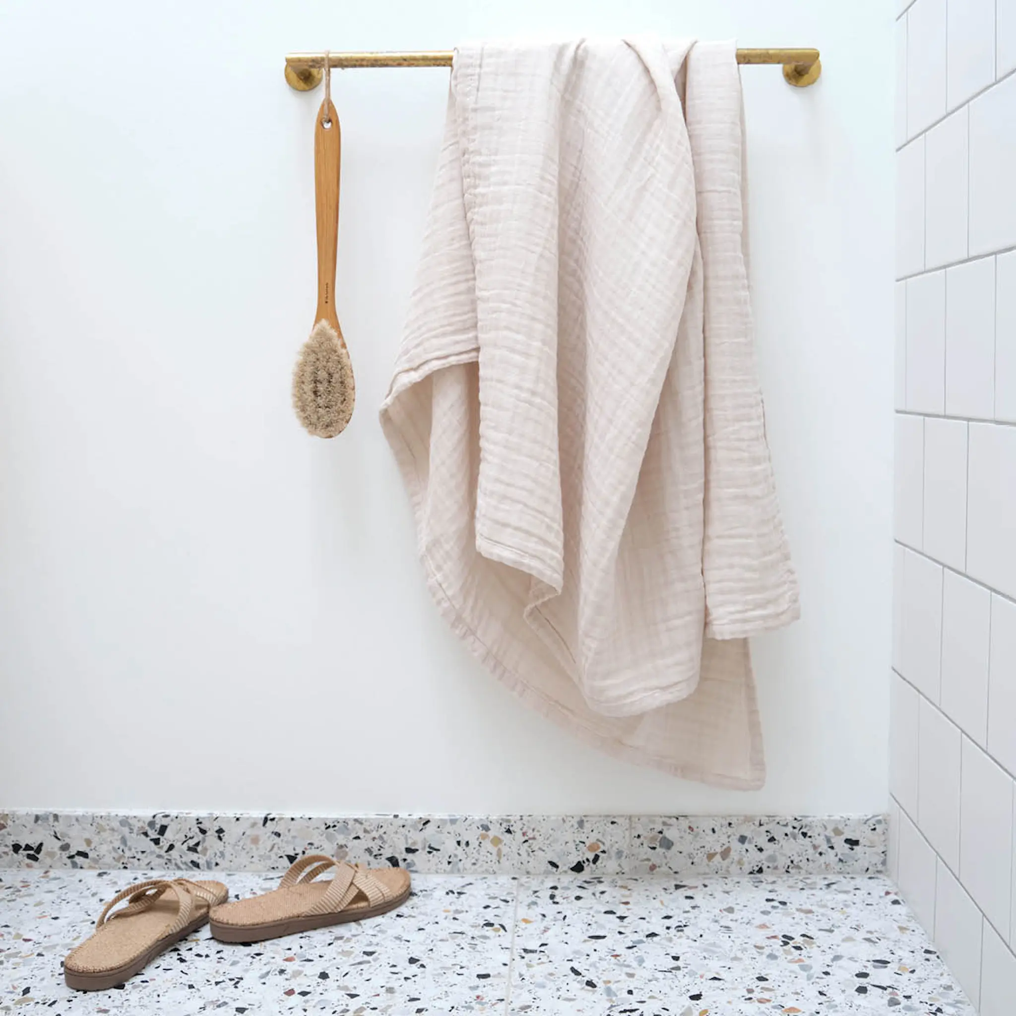 The Organic Company FINE badehåndkle 100x150 cm stone