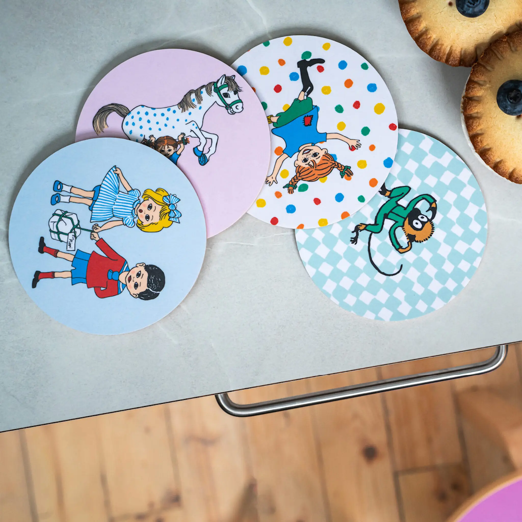 Muurla Pippi glasunderlägg 4-pack