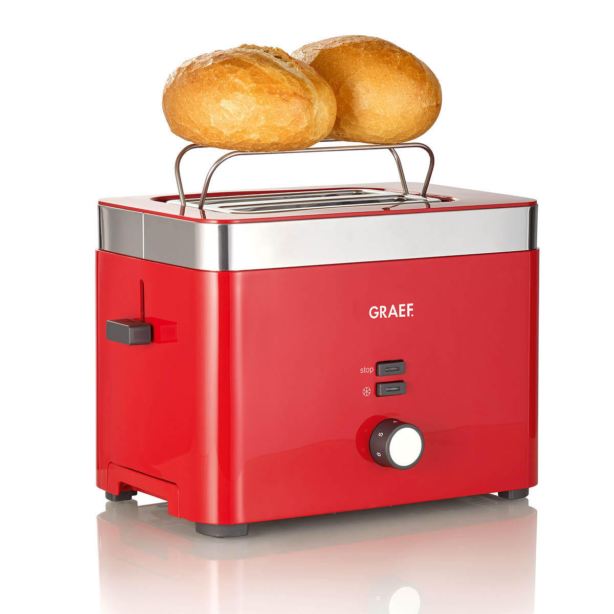 Graef Brödrost TO63 2 skivor röd med silverkant
