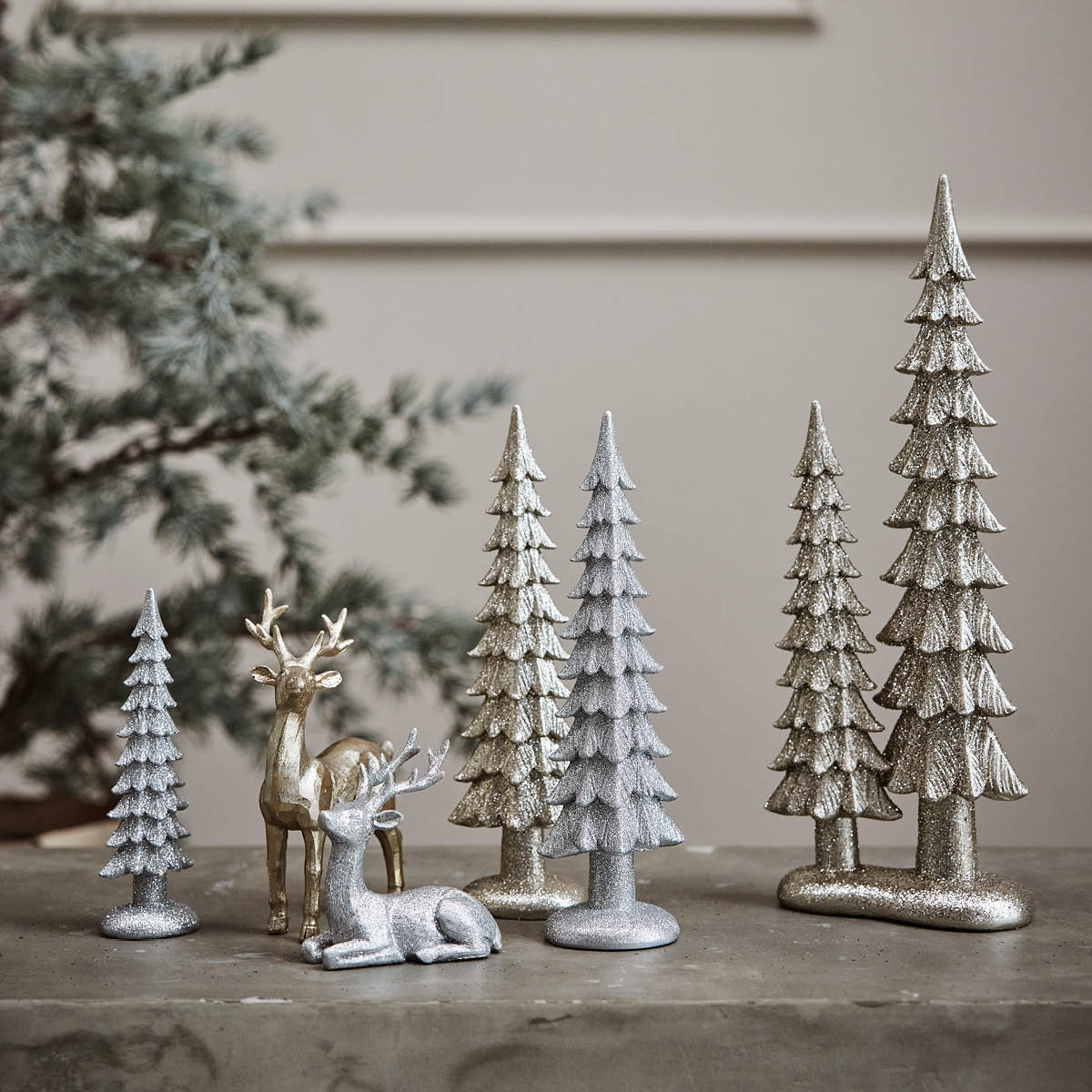 Lene Bjerre Sissia juledekorasjon tre 15 cm sølv