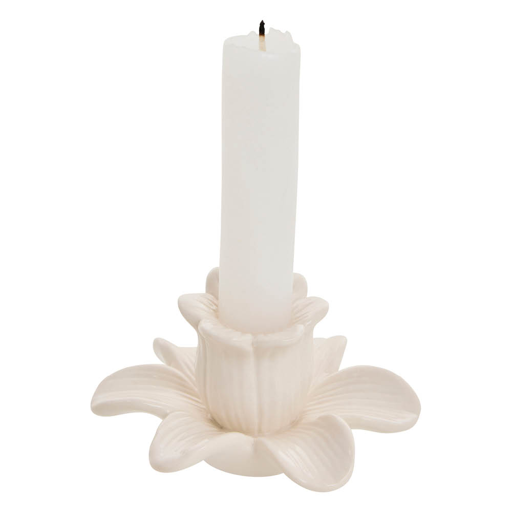 Lene Bjerre Deanne ljusstake blomma 5,6 cm offwhite