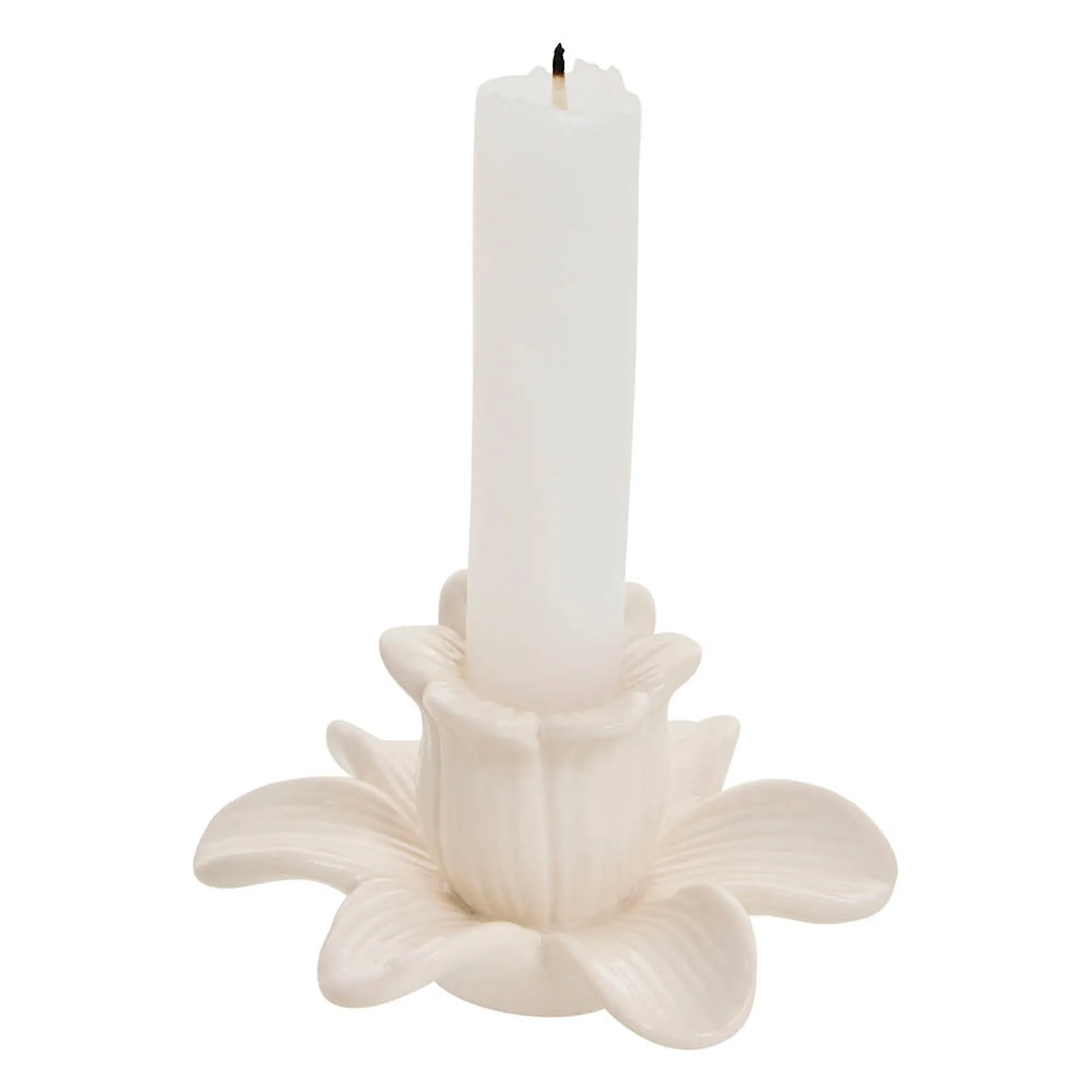 Lene Bjerre Deanne ljusstake blomma 5,6 cm offwhite