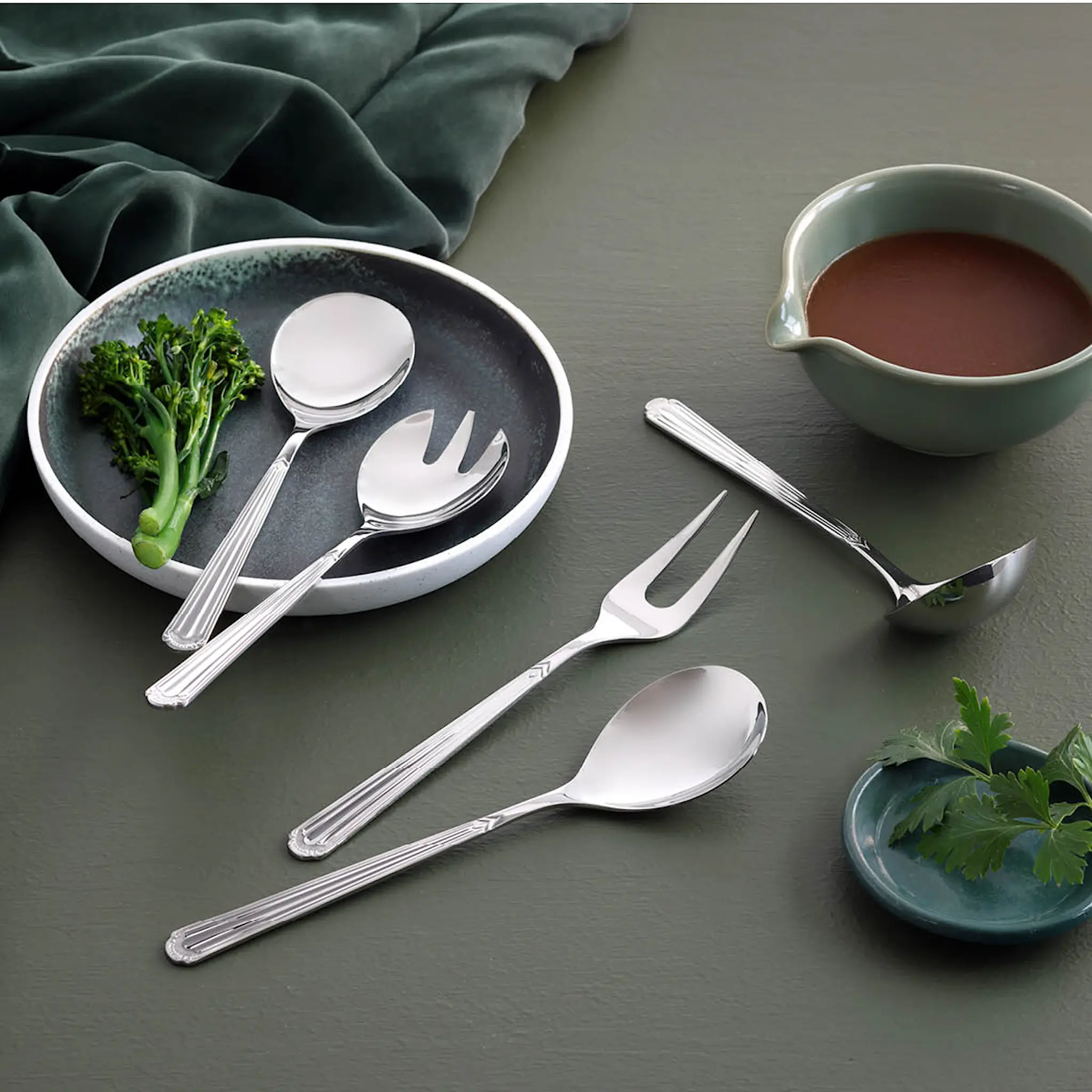 Hardanger bestikk Renessanse Serveringsbestick 5 delar