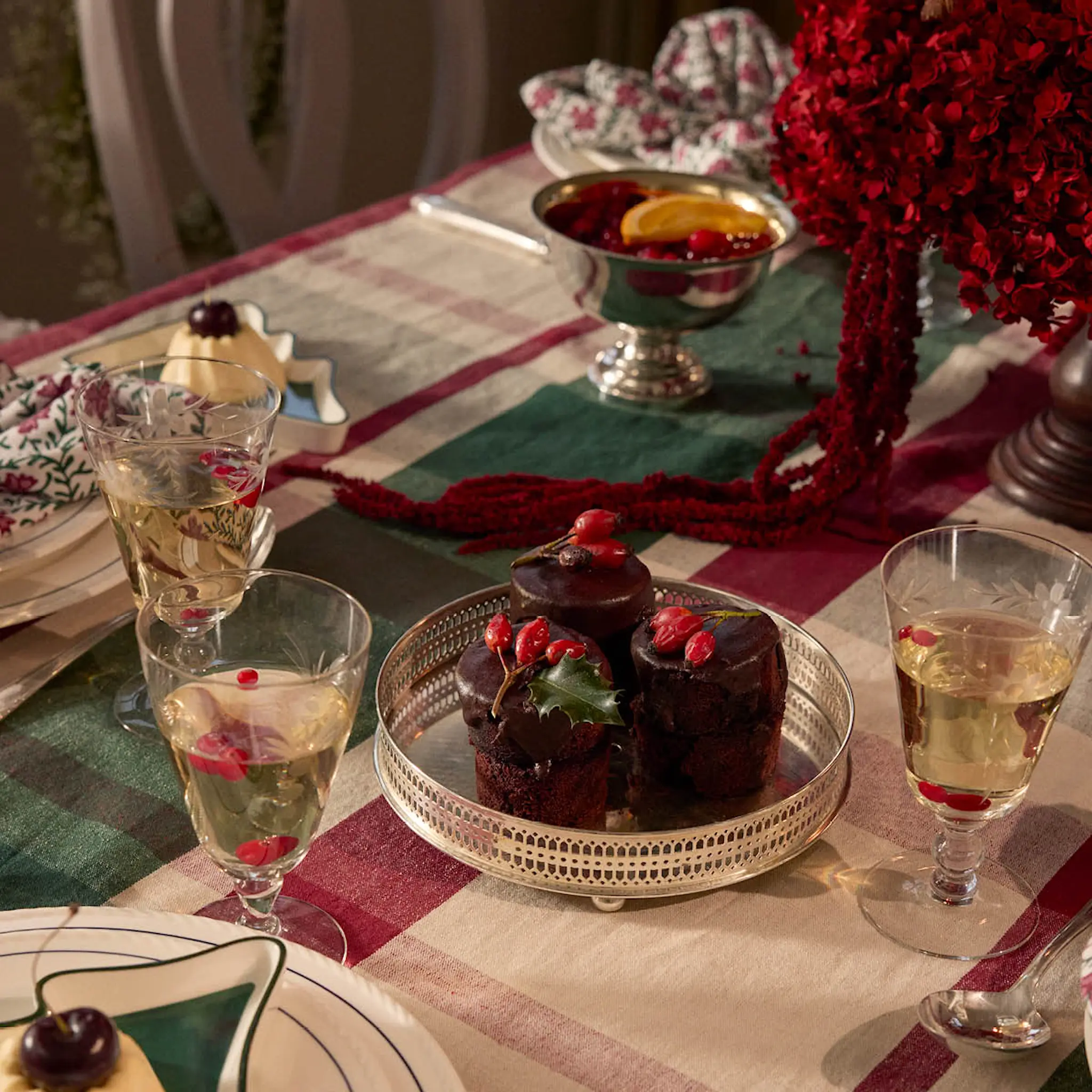 Lexington Lexington Pöytäliina 150x250 cm Vihreä/Punainen/Beige