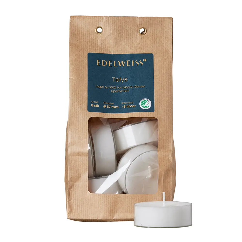 Isot tuikut 8 kpl valkoinen